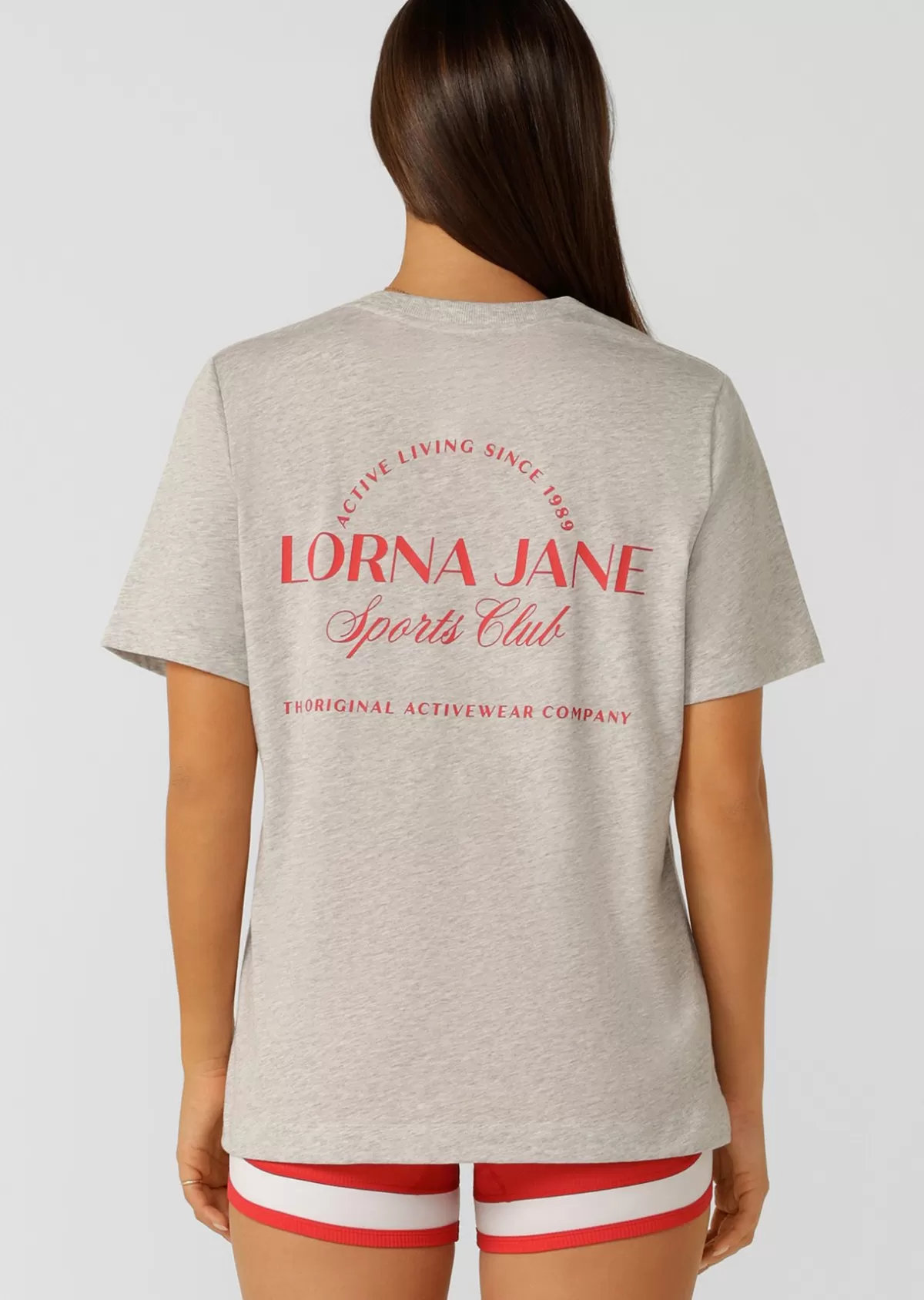 Lorna Jane Tops & Tees*Active Living Sports Club Relaxed T-Shirt GreyMarl