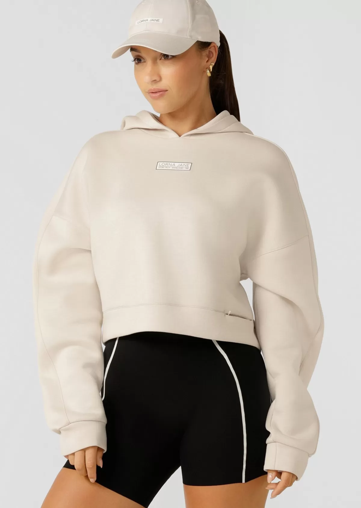 Lorna Jane Jackets, Hoodies And Sweats*All Hours Secret Pocket Cropped Hoodie Ivory