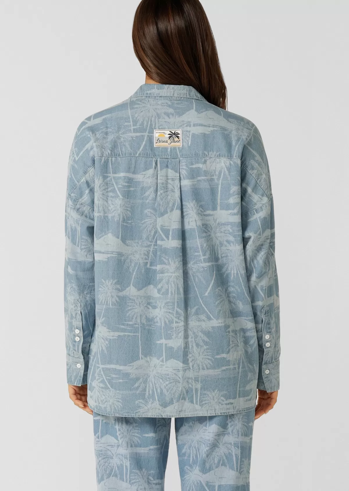 Lorna Jane Tops & Tees | Long Sleeve Tops*Aloha Denim Button Up Shirt AlohaBluesPrint