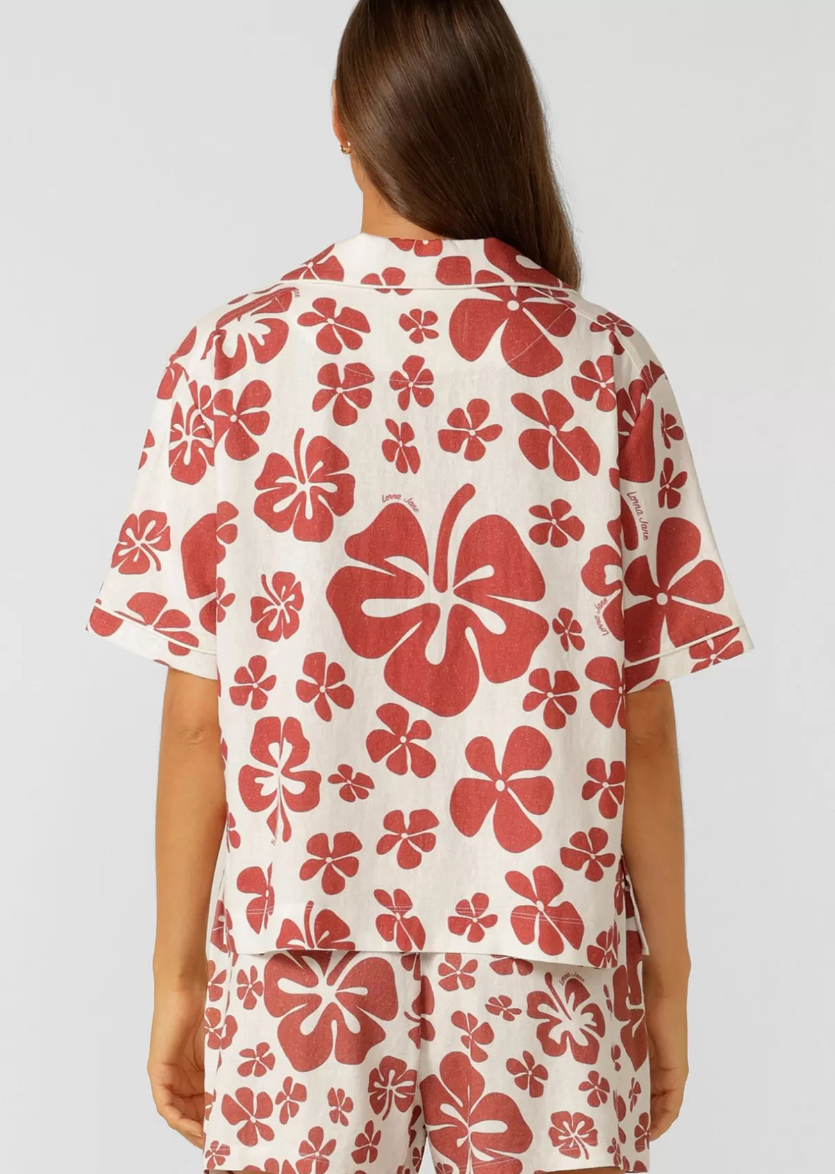 Lorna Jane Tops & Tees*Aloha Hibiscus Shirt HappyHibiscusPrint