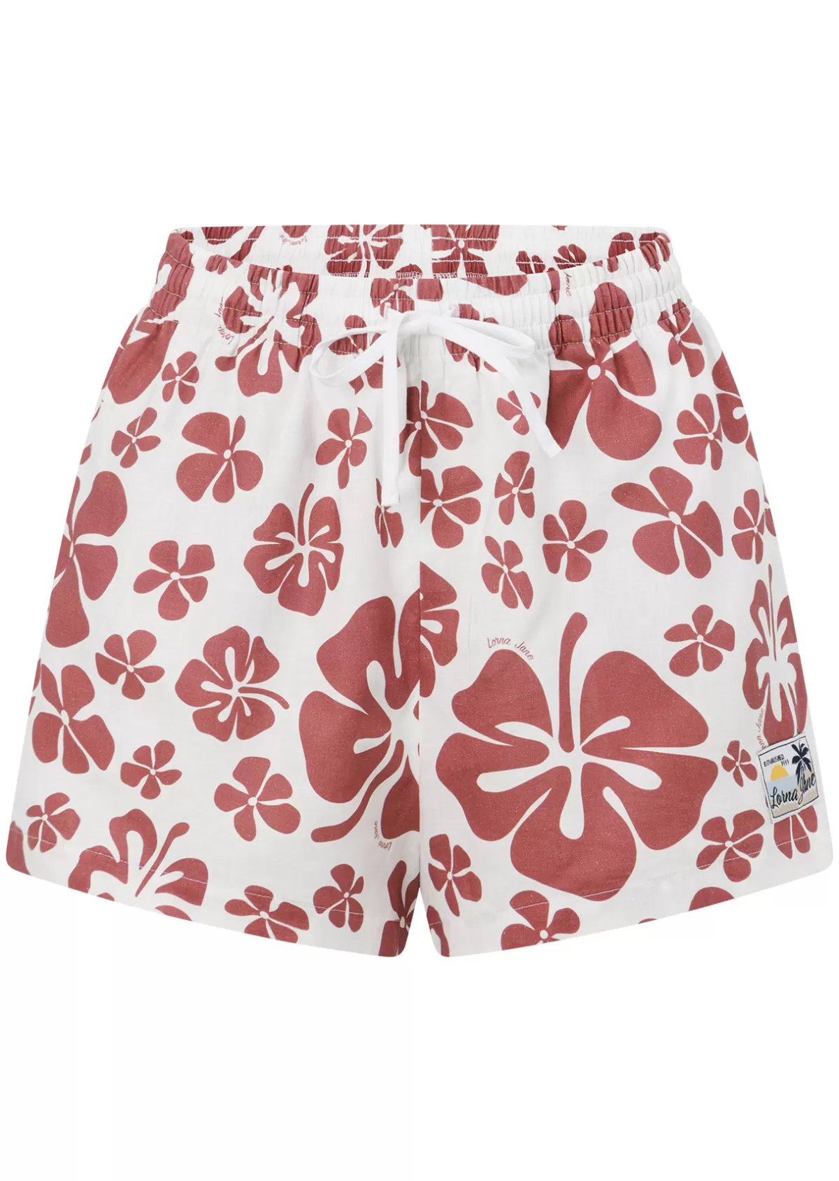 Lorna Jane Shorts*Aloha Hibiscus Shorts HappyHibiscusPrint