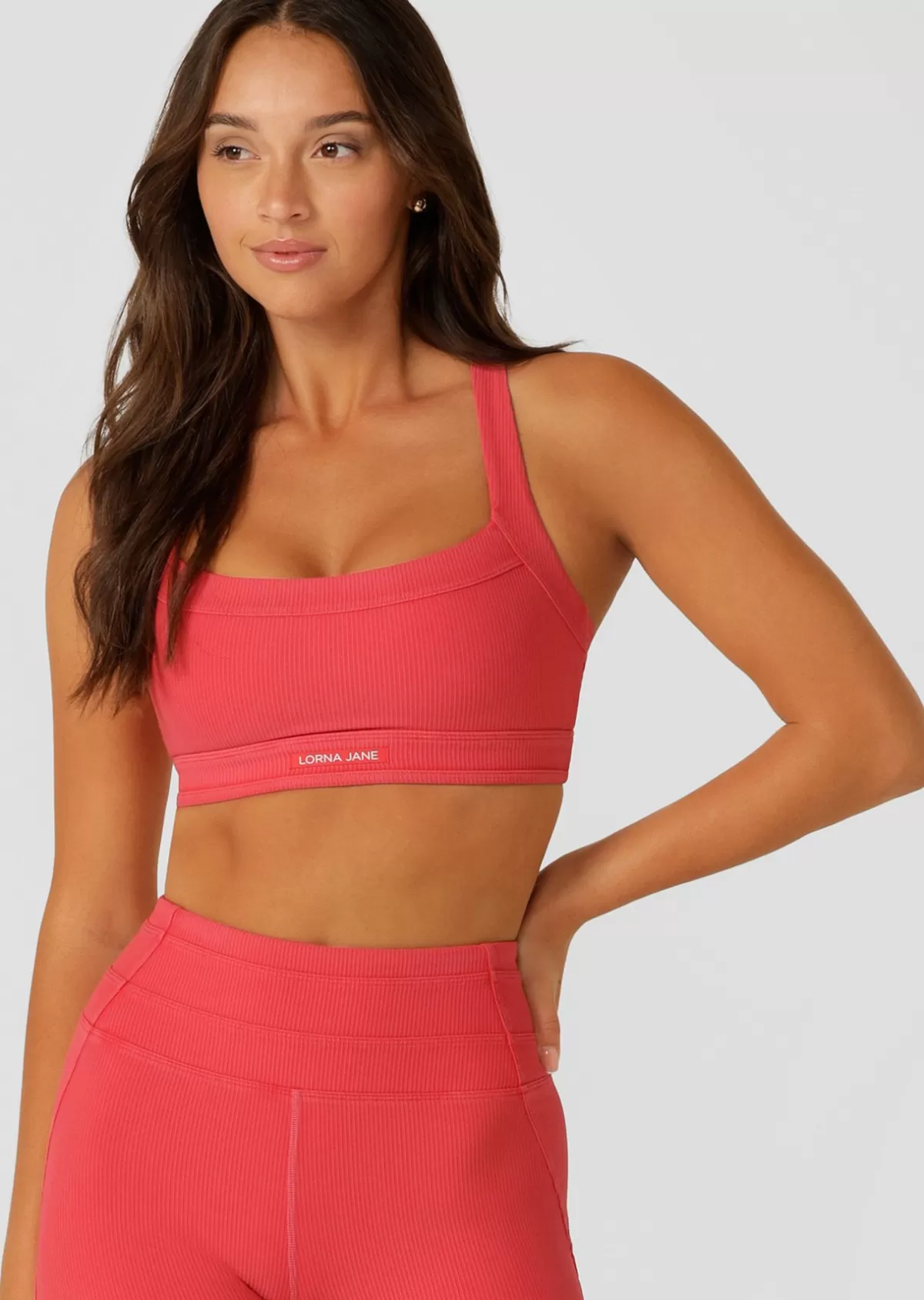 Lorna Jane Sports Bras*Amplify Washed Rib Sports Bra WashedGinger