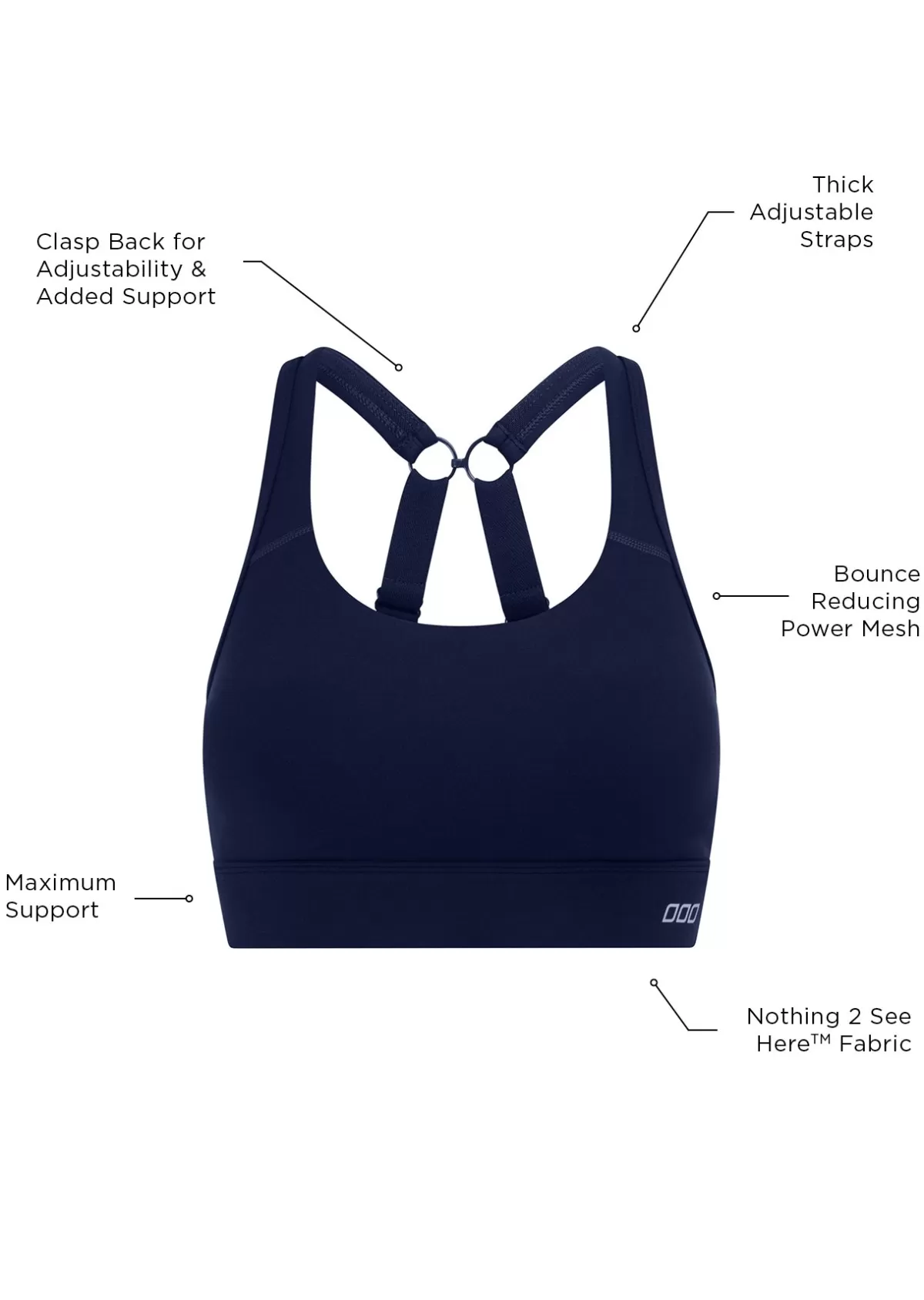 Lorna Jane Sports Bras*Amy Maximum Support Sports Bra FrenchNavy