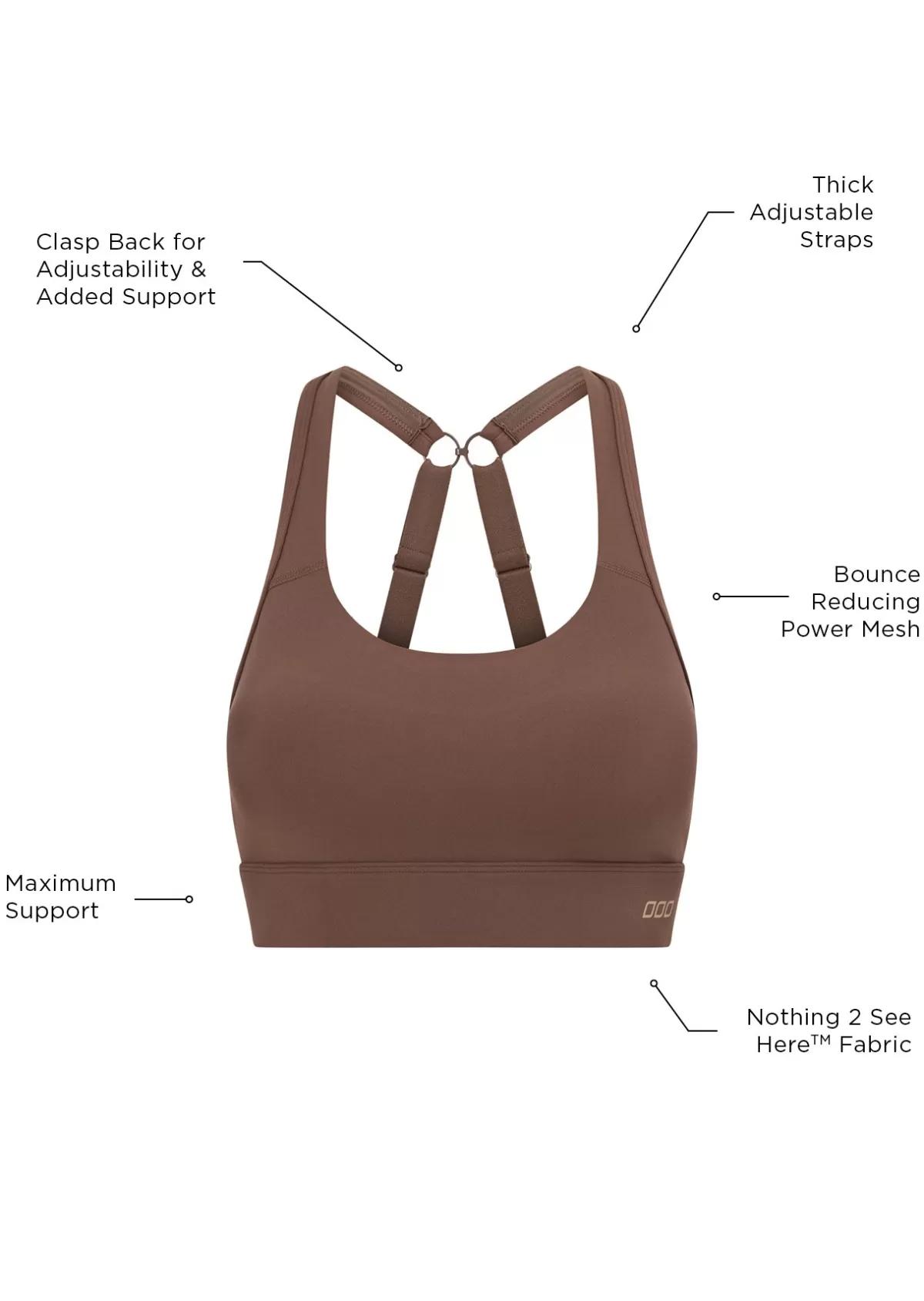 Lorna Jane Sports Bras*Amy Maximum Support Sports Bra Chocolate