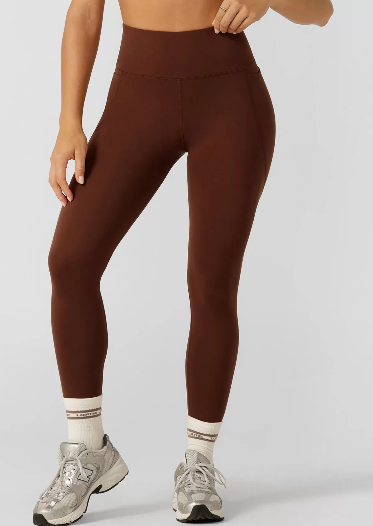 Lorna Jane Tights And Leggings*Amy Phone Pocket Ankle Biter Tech Leggings Truffle