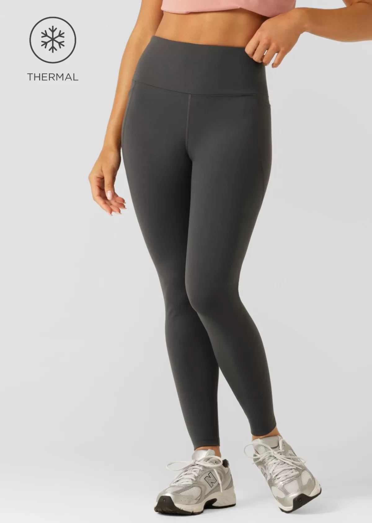 Lorna Jane Tights And Leggings | Thermal*Amy Thermal Phone Pocket Full Length Leggings DarkTitanium