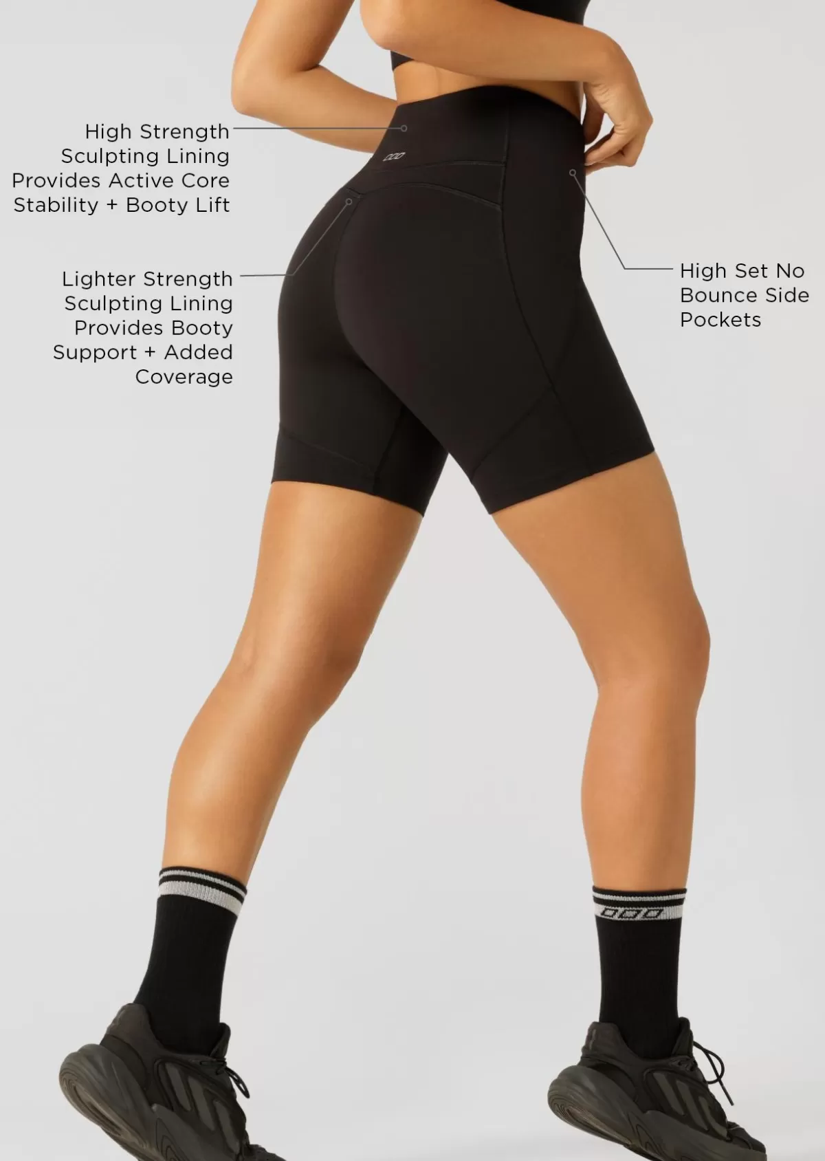 Lorna Jane Shorts | Bike Shorts*Booty Lift And Support 16cm Bike Short Black