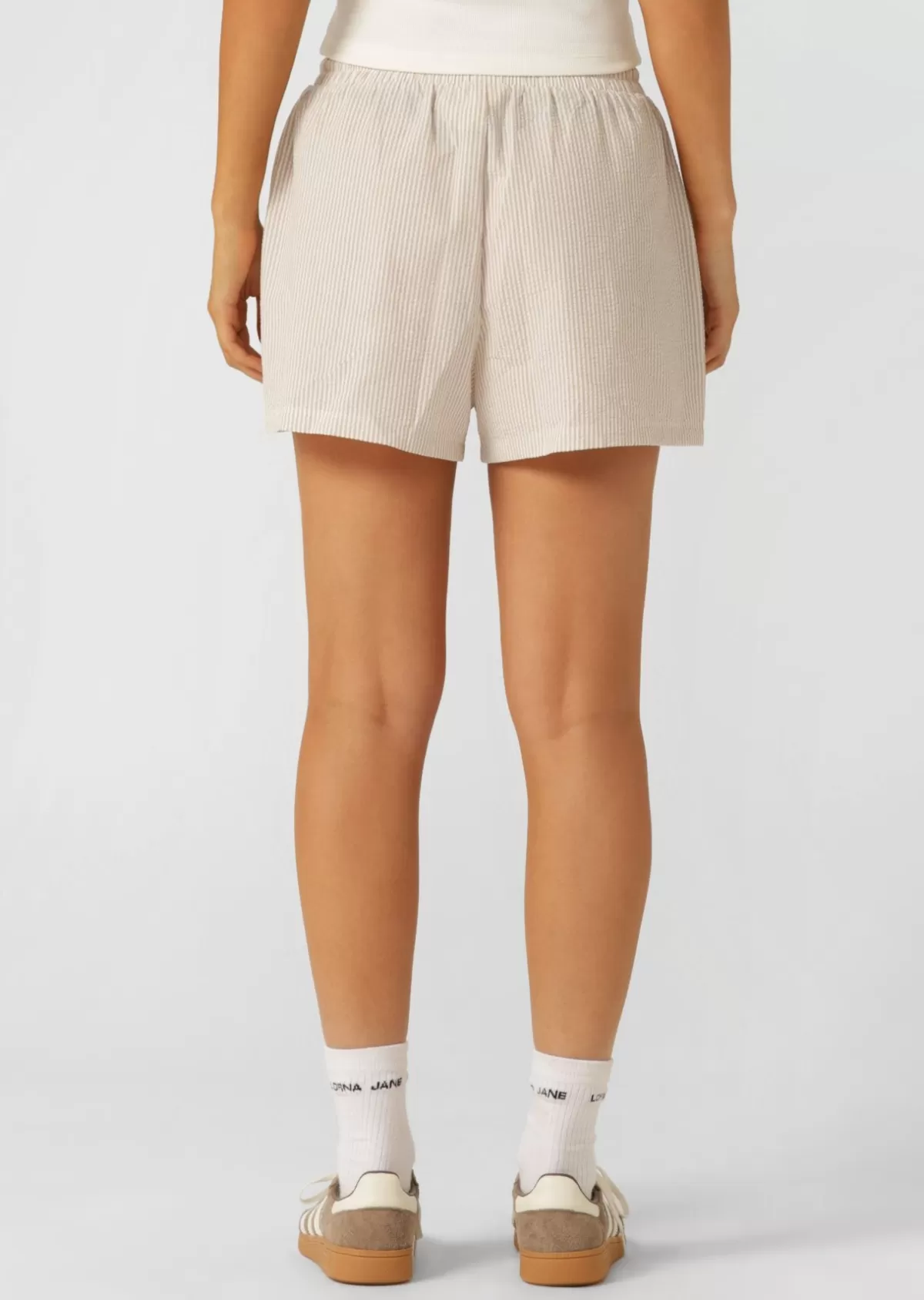 Lorna Jane Shorts*Country Club Seersucker Shorts LatteStripe