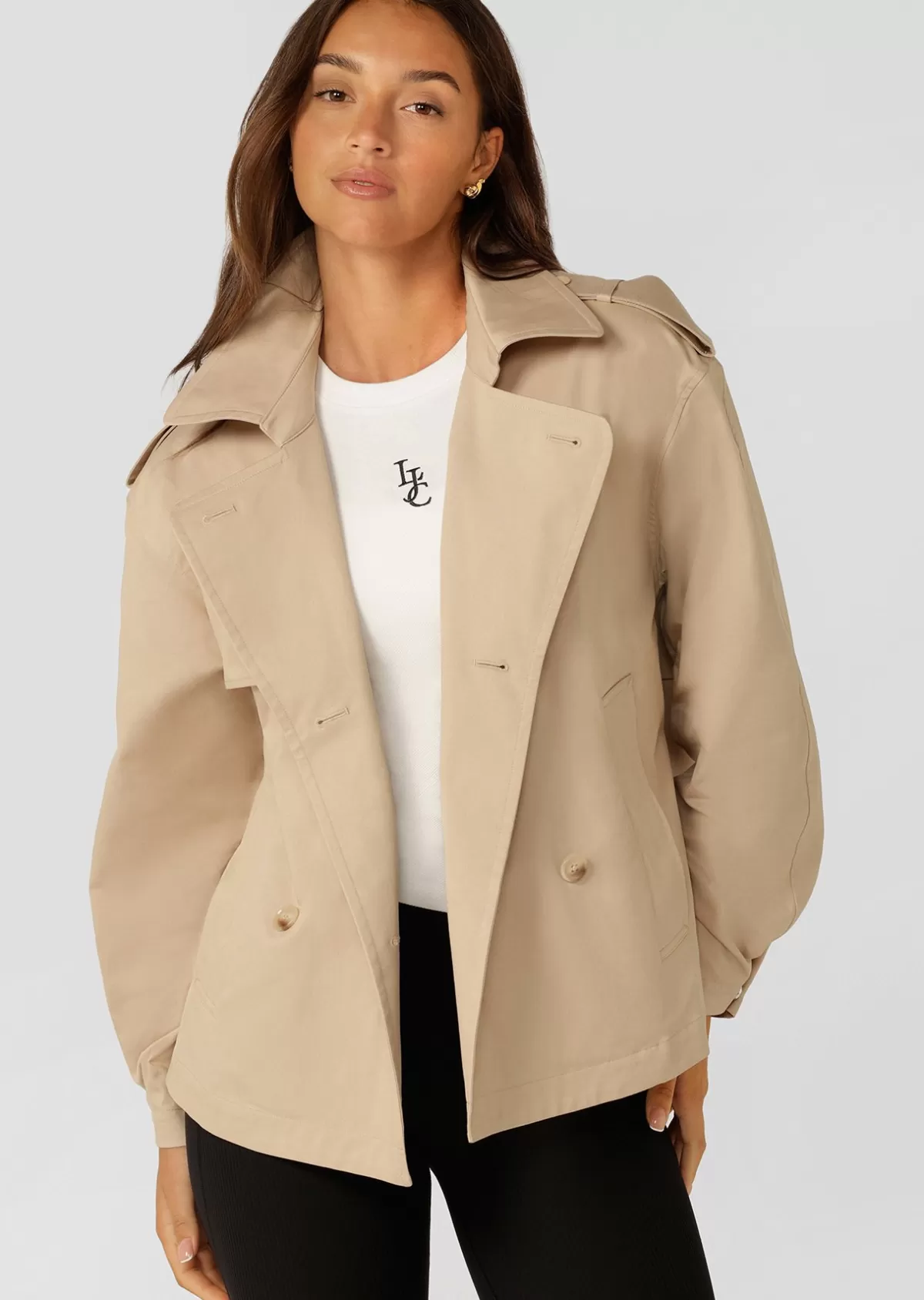 Lorna Jane Jackets, Hoodies And Sweats*Cropped Sports Trench Tan