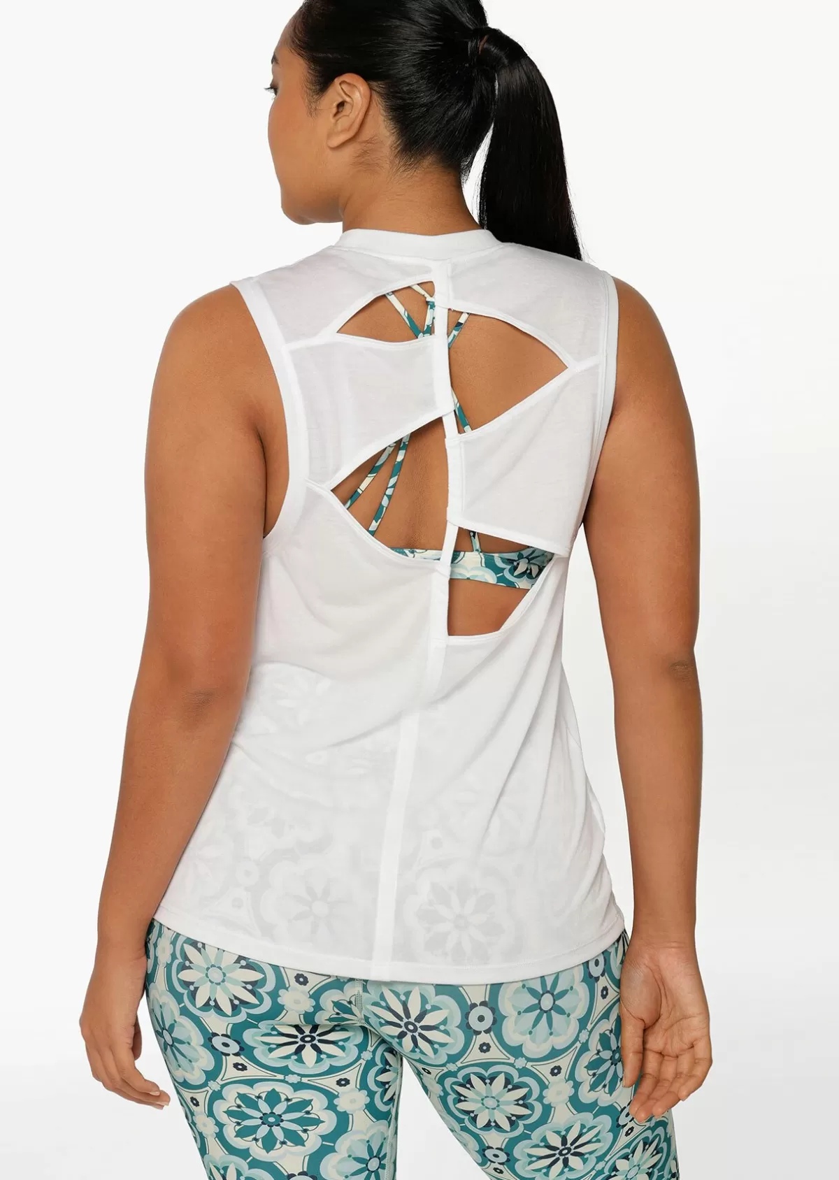 Lorna Jane Tanks | Muscle Tanks*Cutout Muscle Tank White