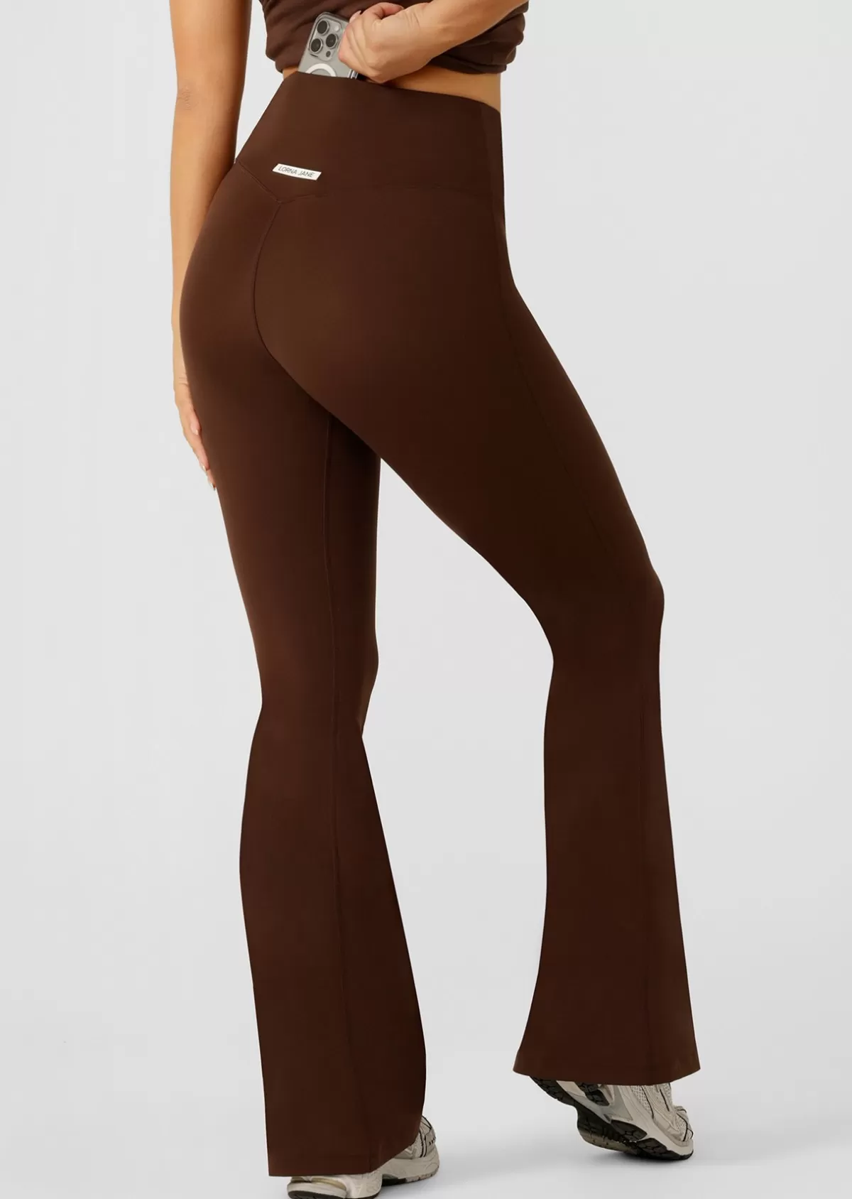 Lorna Jane Tights And Leggings*Effortless Phone Pocket Flared Leggings Espresso