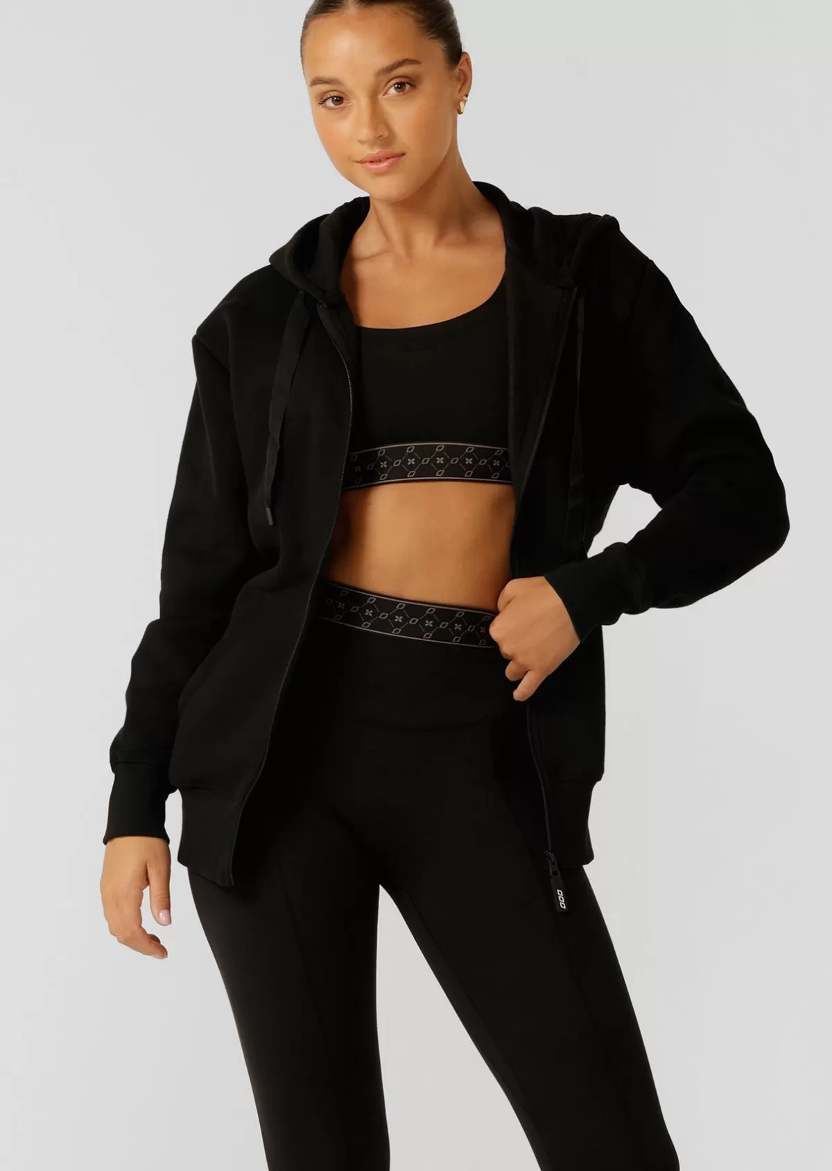 Lorna Jane Jackets, Hoodies And Sweats*Fleece Zip Thru Hoodie Black