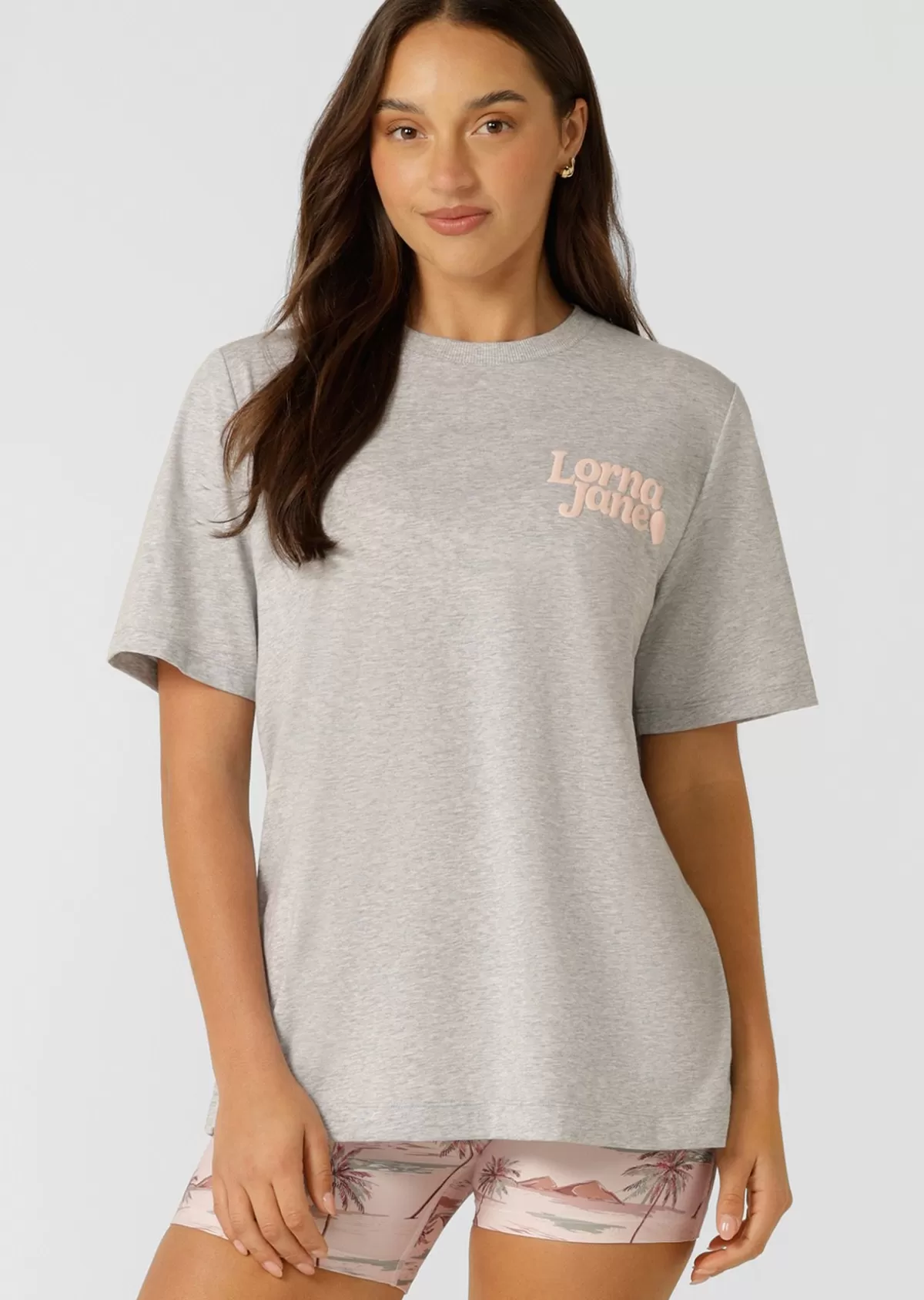 Lorna Jane Tops & Tees*Heartbeat Relaxed T-shirt GreyMarl