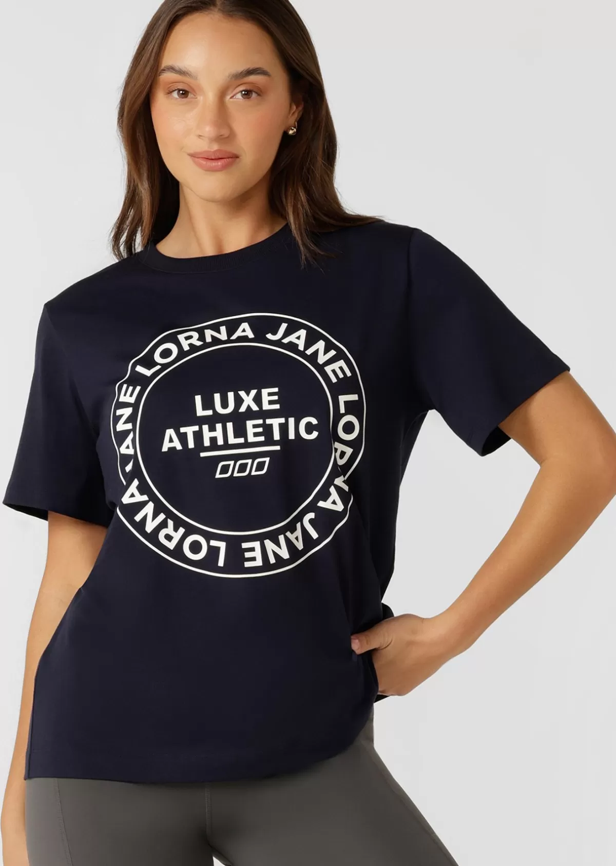 Lorna Jane Tops & Tees*Iconic Heritage Relaxed T-Shirt FrenchNavy