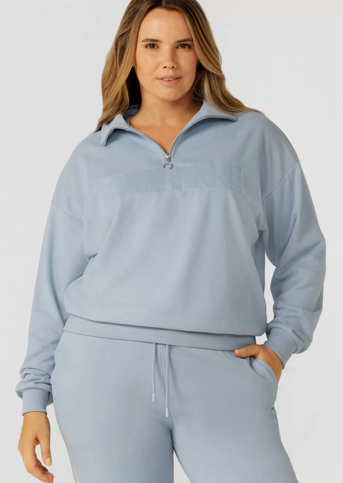 Lorna Jane Jackets, Hoodies And Sweats*Iconic Quarter Zip Sweat GlacierBlue