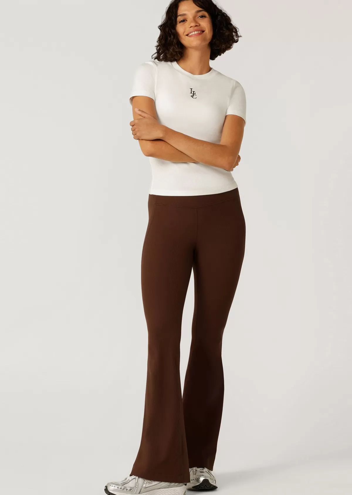 Lorna Jane Tights And Leggings | Pants*Irresistible Stomach Support Rib Flared Leggings Espresso