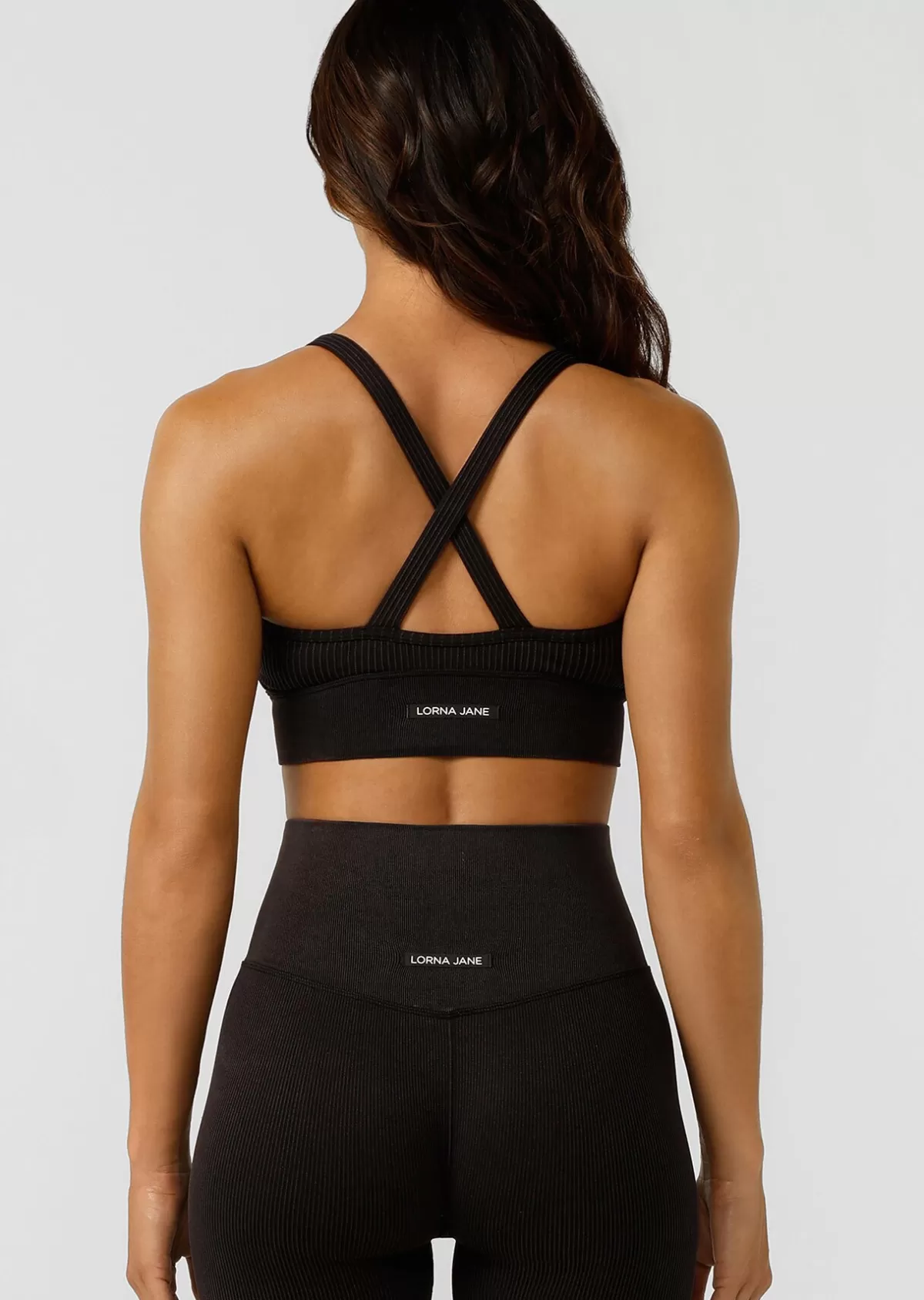 Lorna Jane Sports Bras*It Girl Wide Rib Seamless Sports Bra WashedBlack