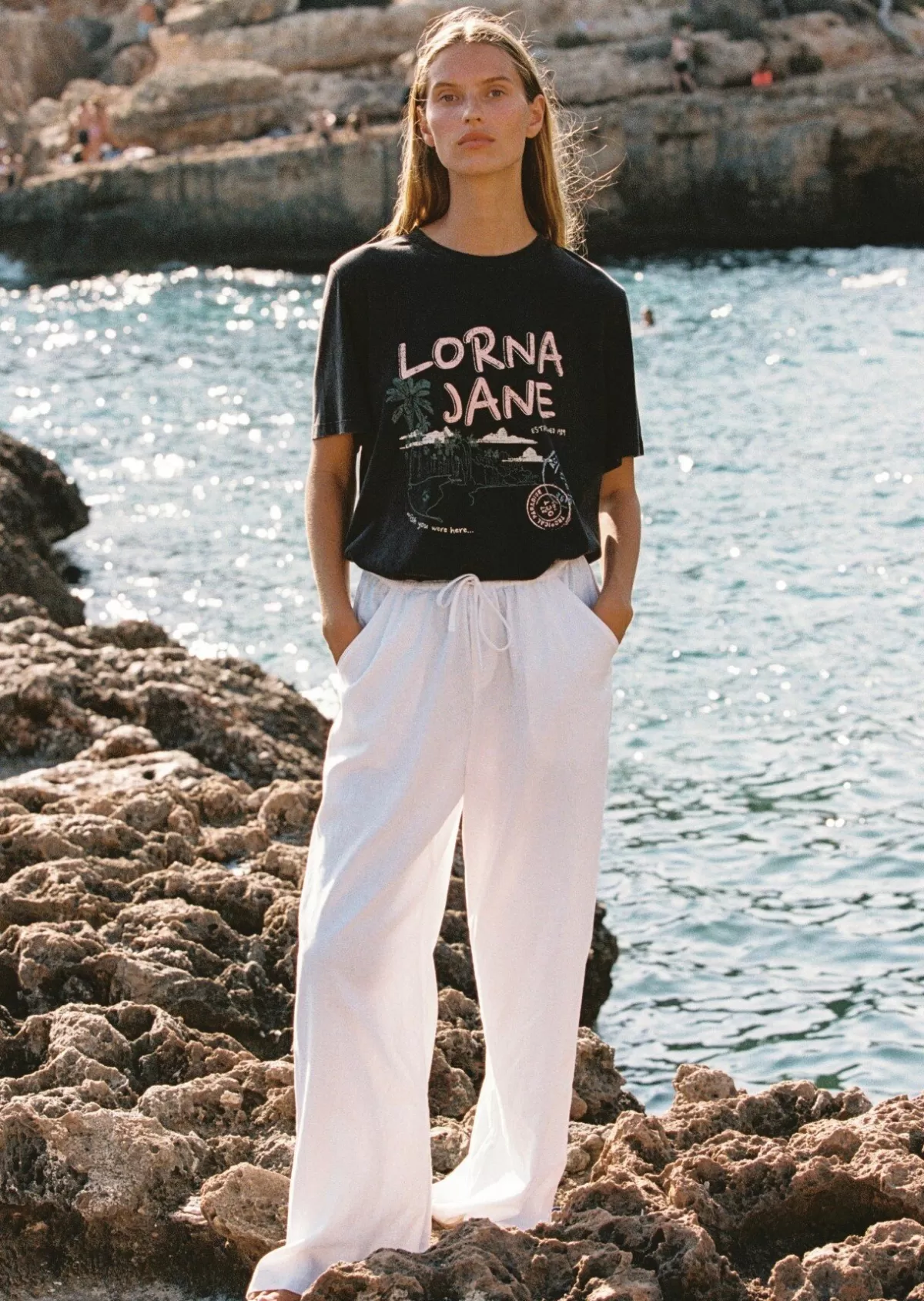 Lorna Jane Pants*Linen Lounge Pants Porcelain