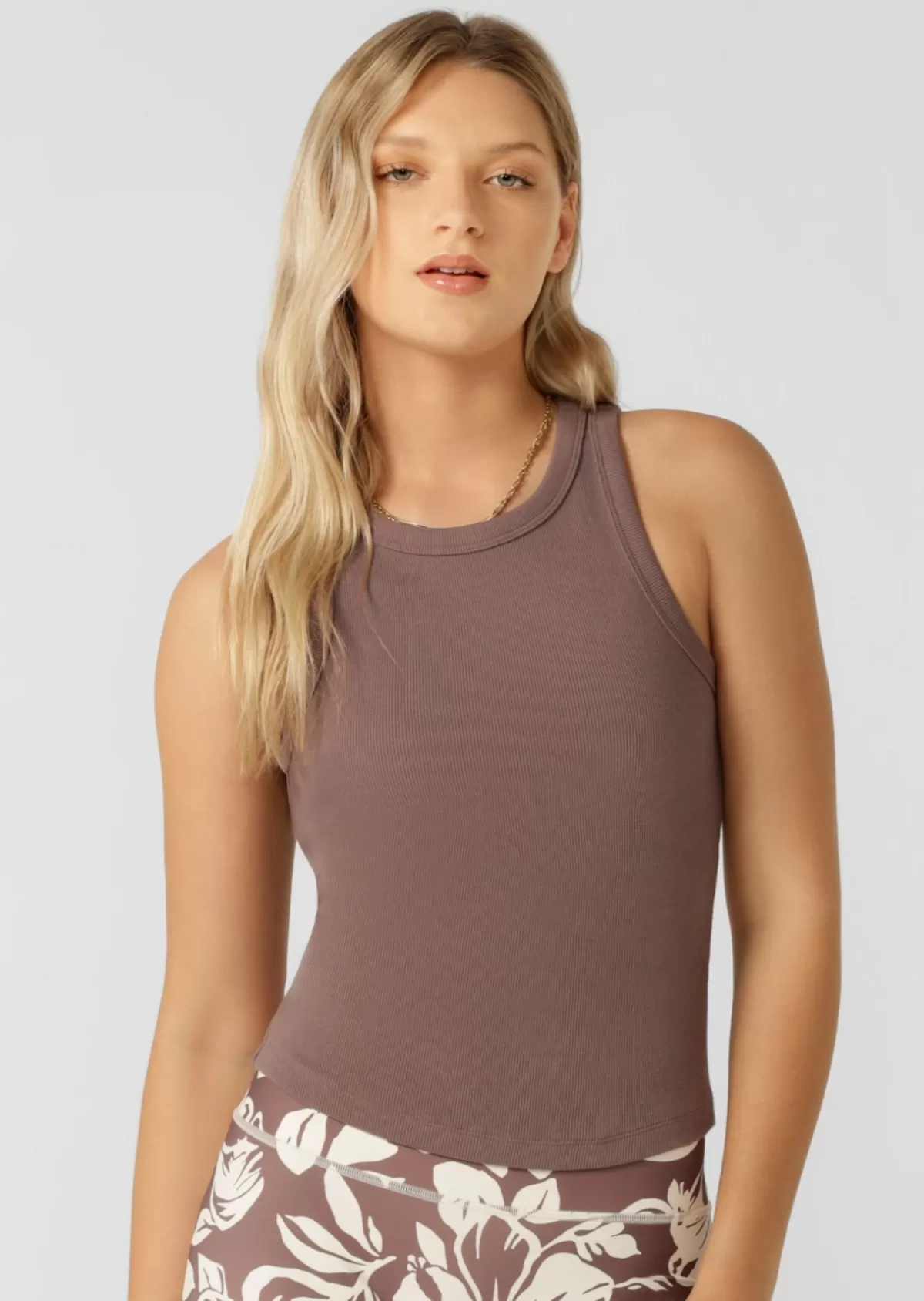 Lorna Jane Tanks*LJ Basics Rib Tank Stone