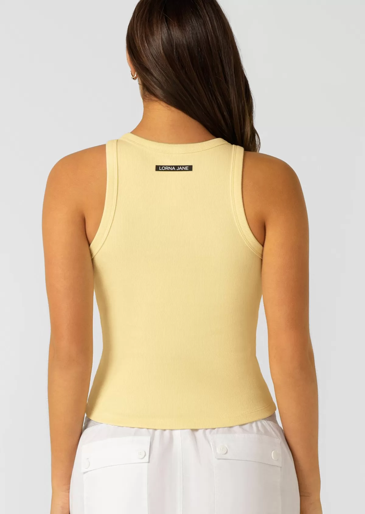 Lorna Jane Tanks*LJ Basics Rib Tank LemonCream