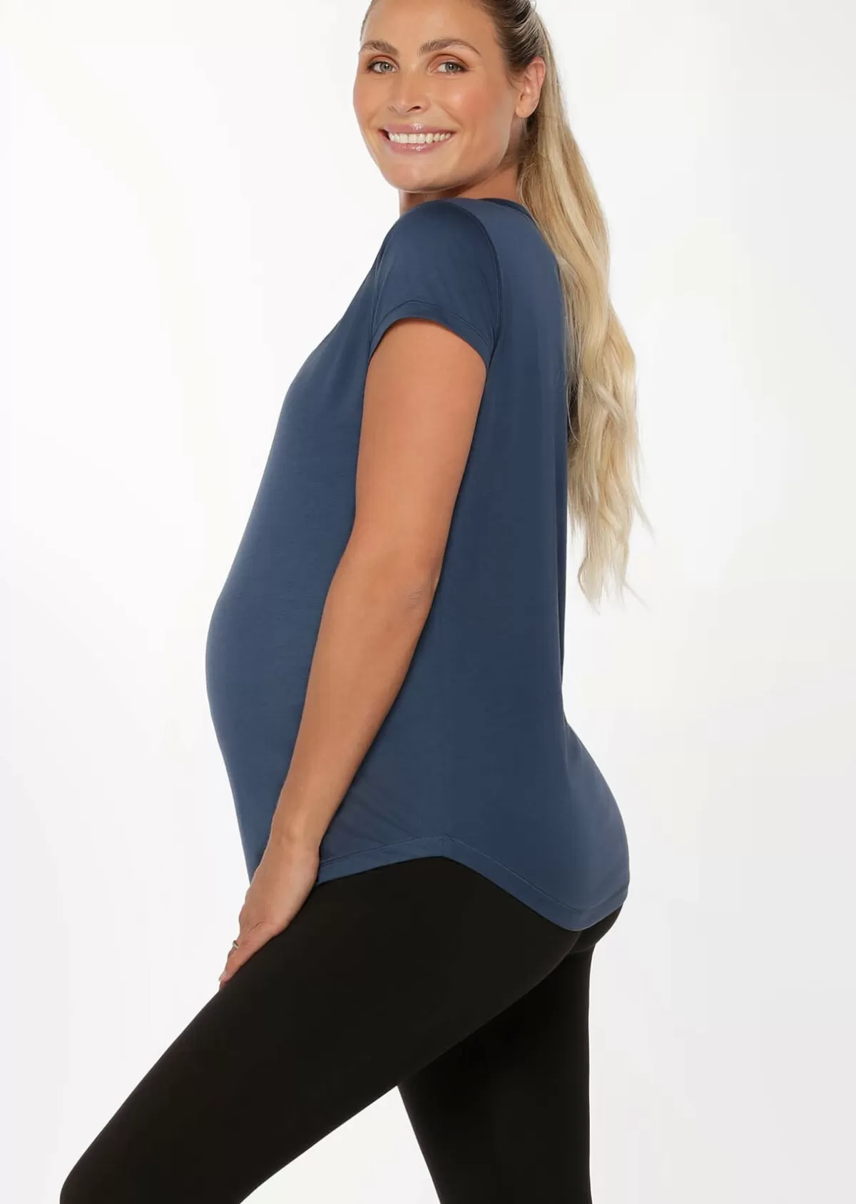 Lorna Jane Maternity*LJ Maternity Over Bump Active Tee PebbleBlue