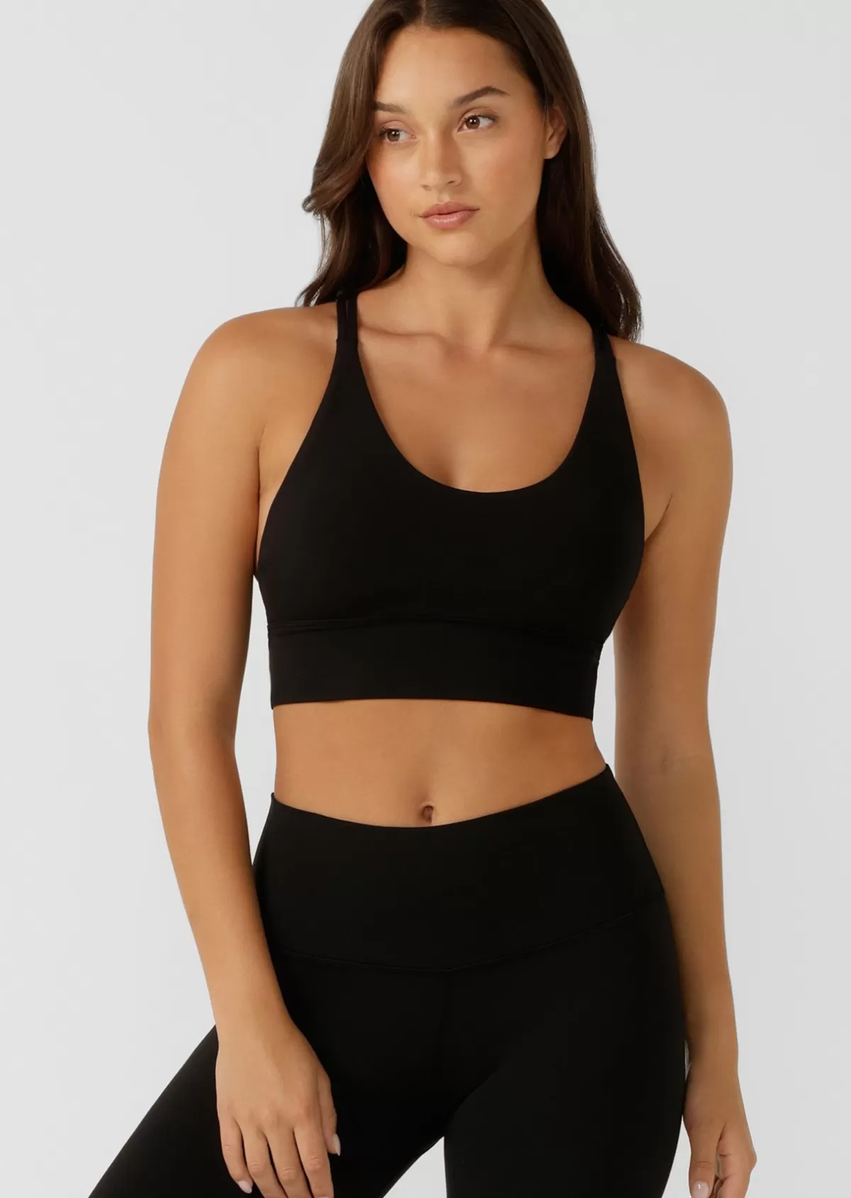 Lorna Jane Sports Bras*Lotus Longline Sports Bra Black