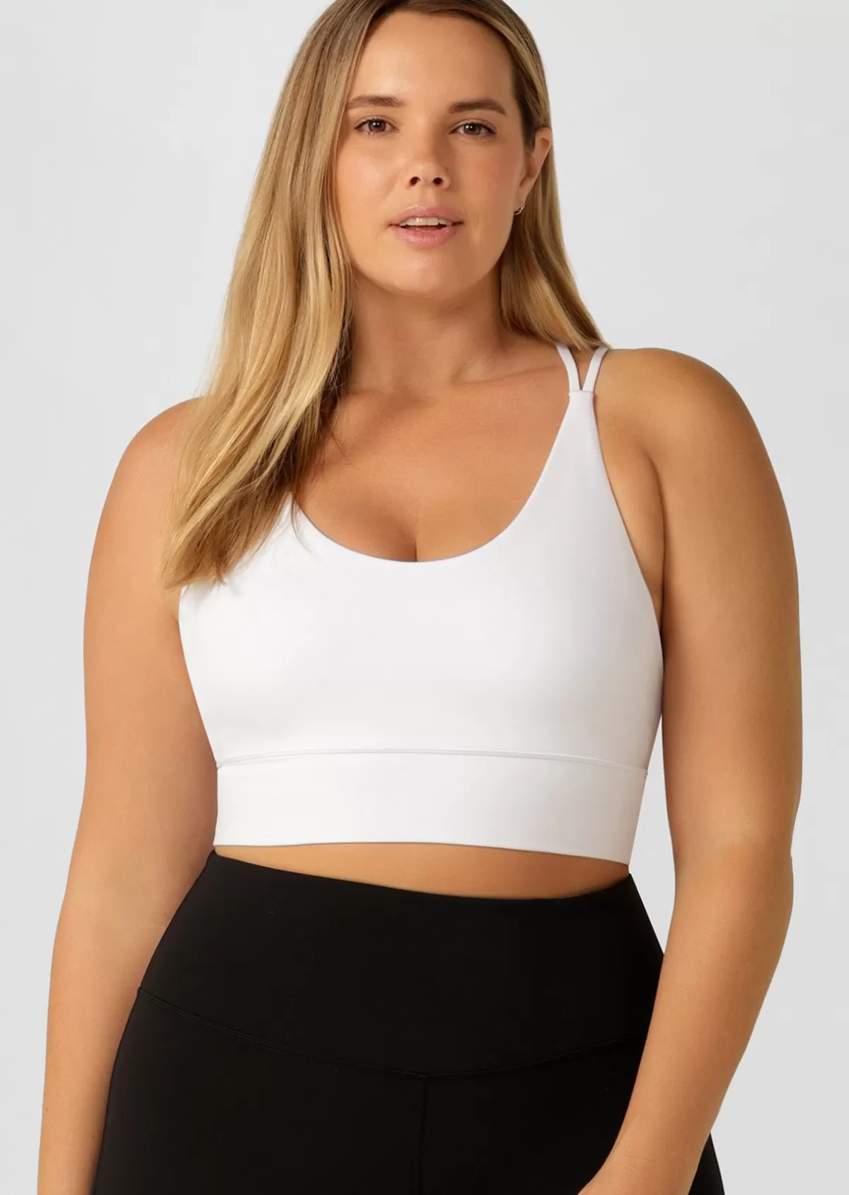 Lorna Jane Sports Bras*Lotus Longline Sports Bra White