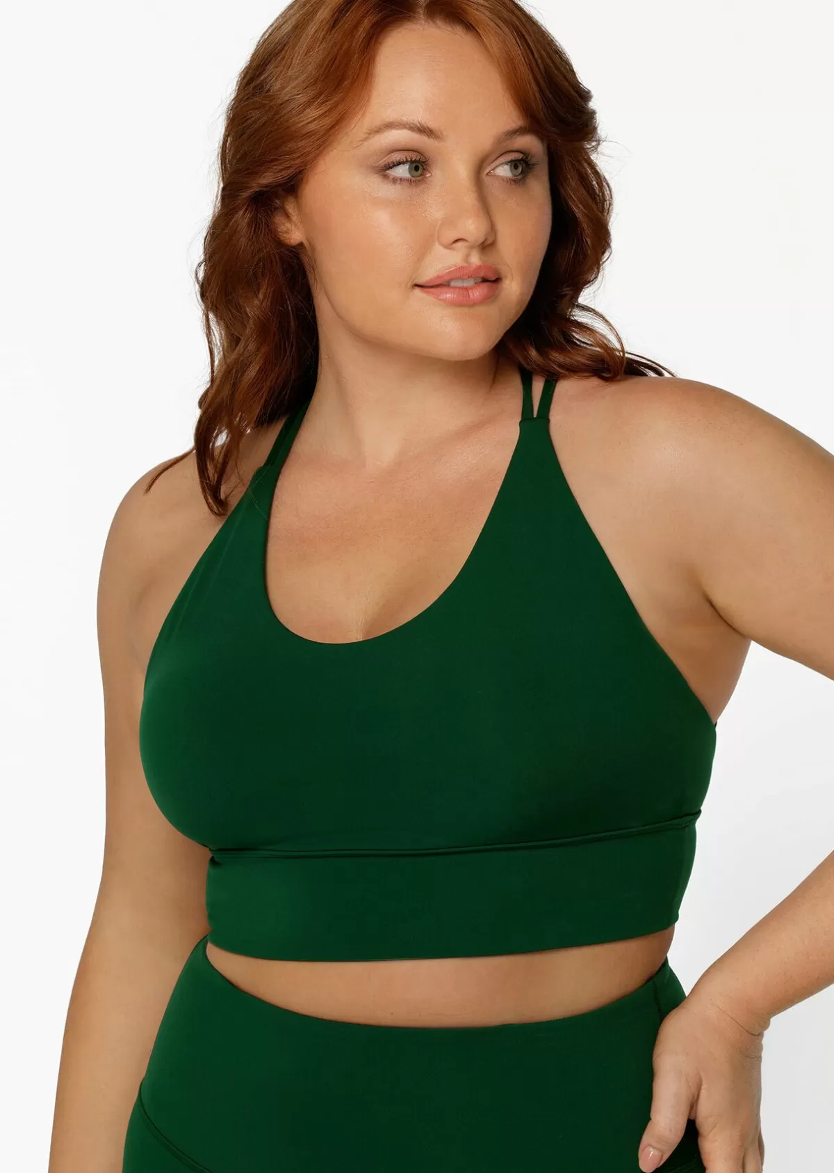 Lorna Jane Sports Bras*Lotus Longline Sports Bra DarkGreen