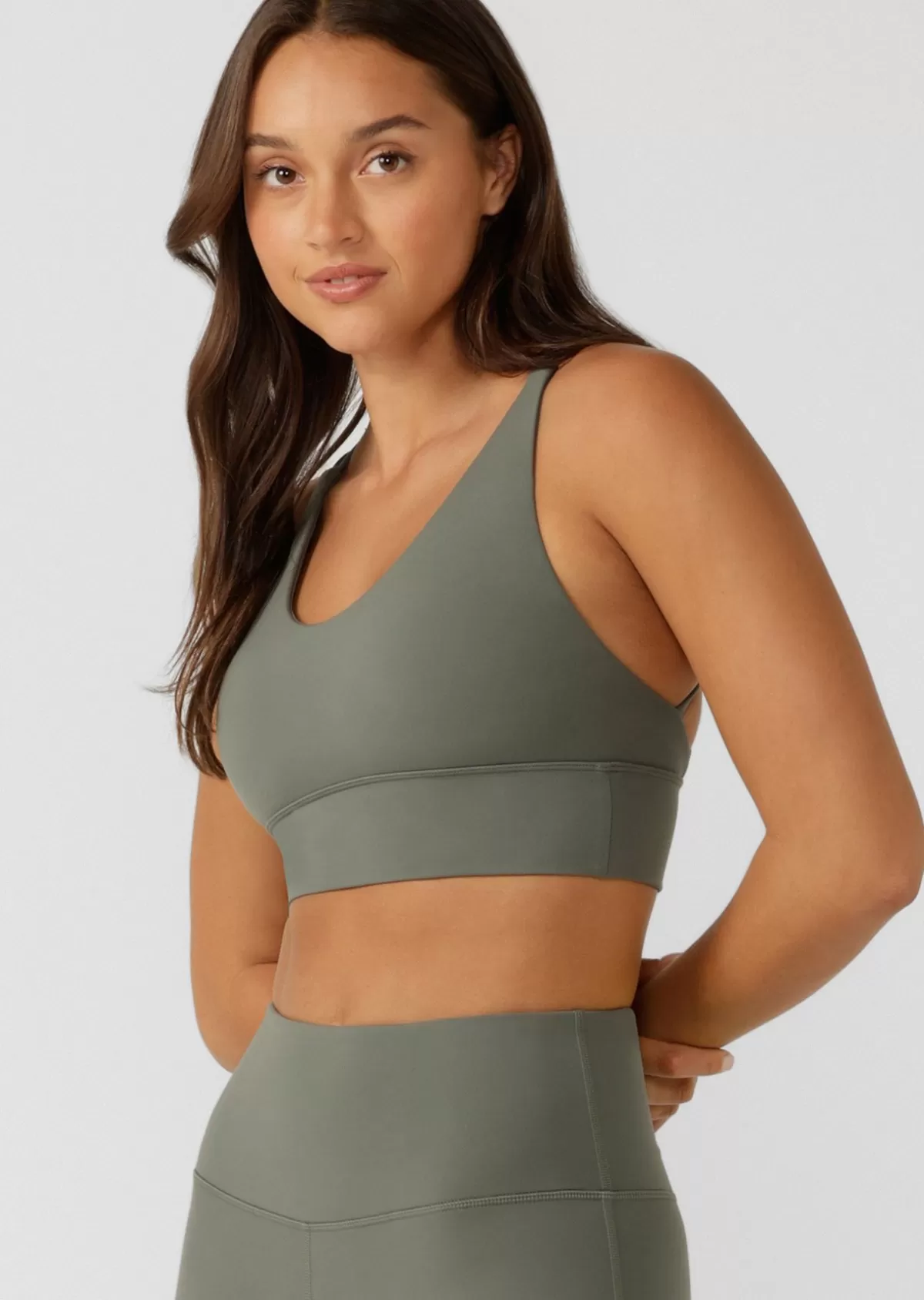 Lorna Jane Sports Bras*Lotus Longline Sports Bra DarkMatcha