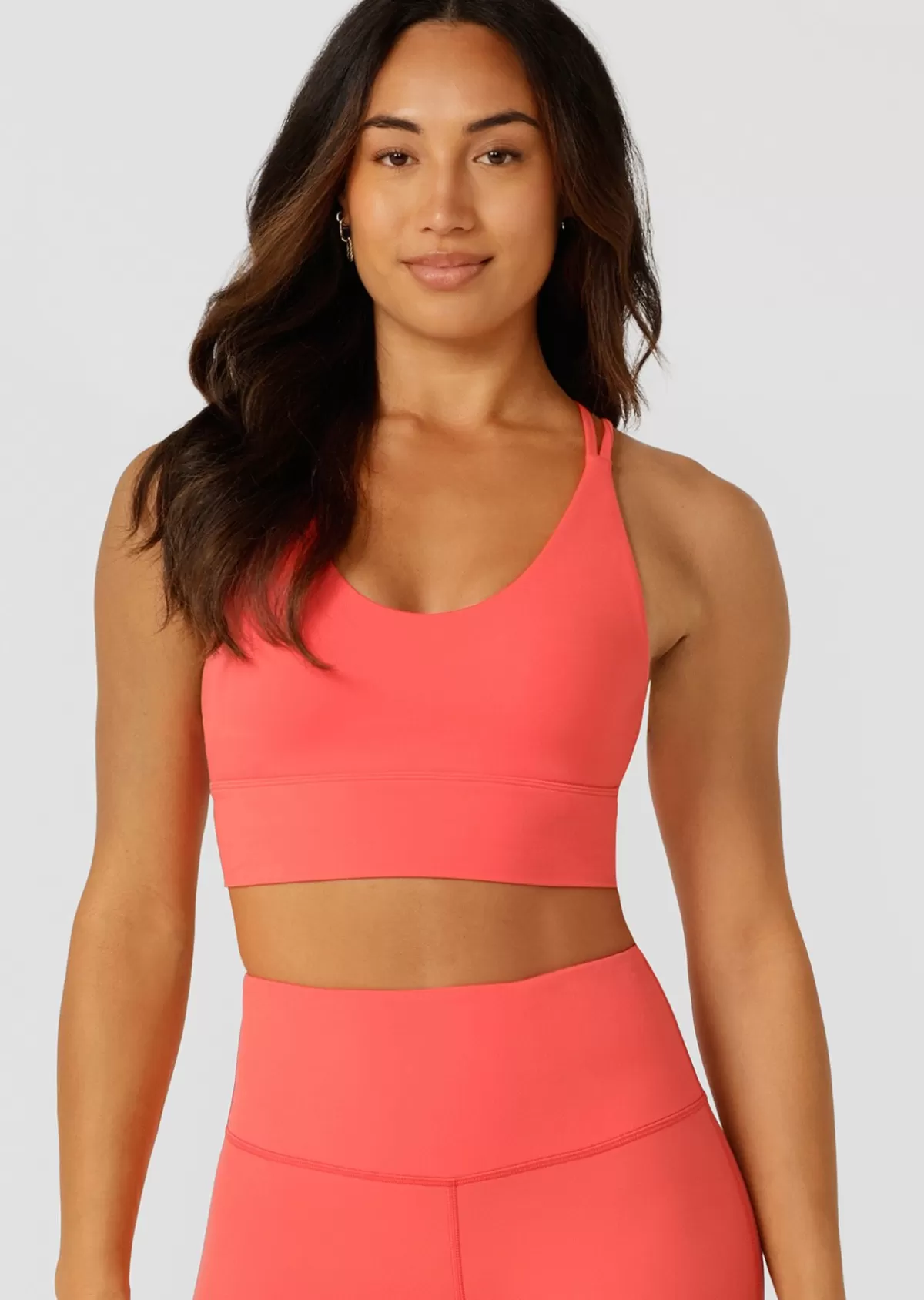 Lorna Jane Sports Bras*Lotus Longline Sports Bra Strawberry