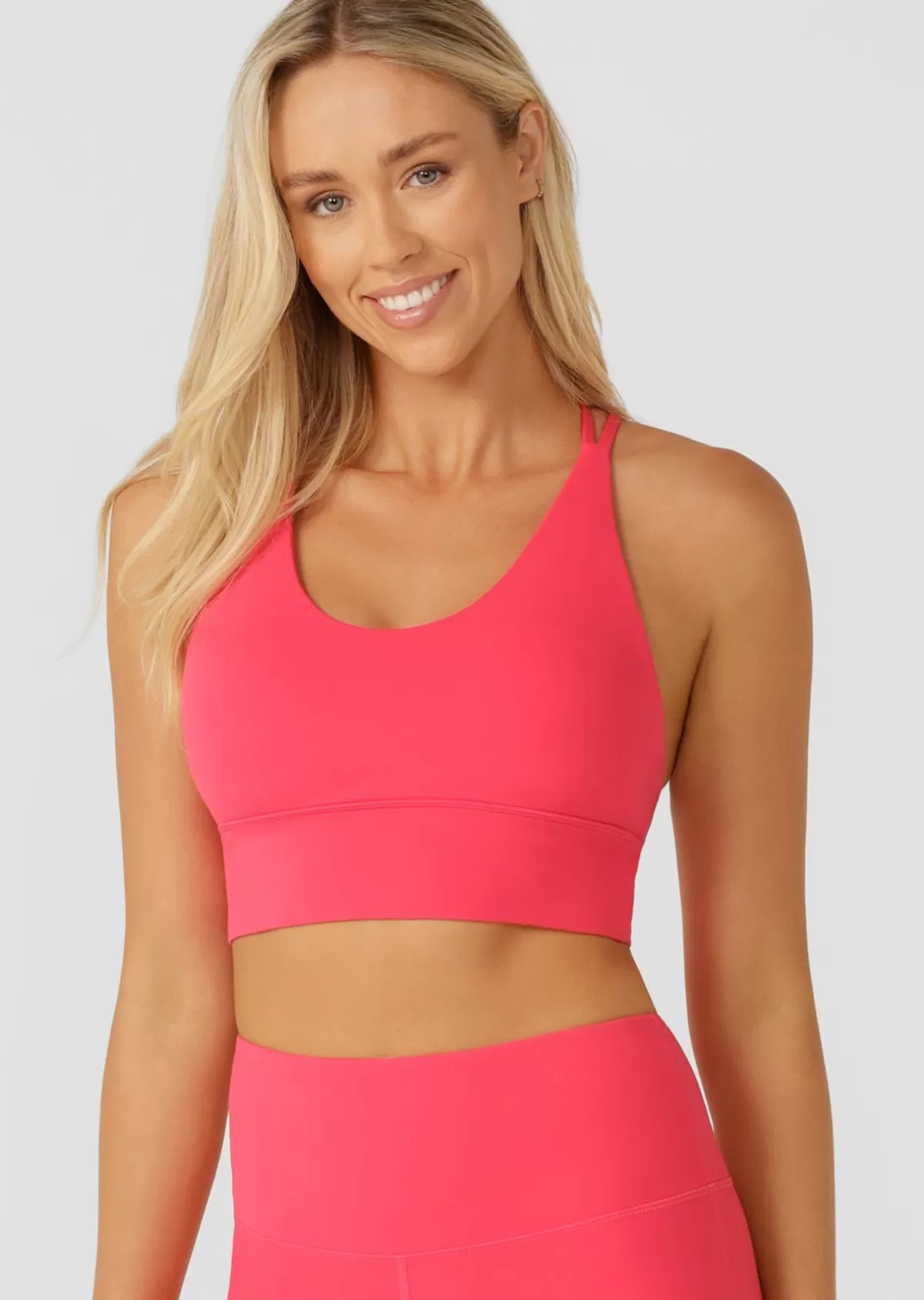 Lorna Jane Sports Bras*Lotus Longline Sports Bra NeonRaspberry