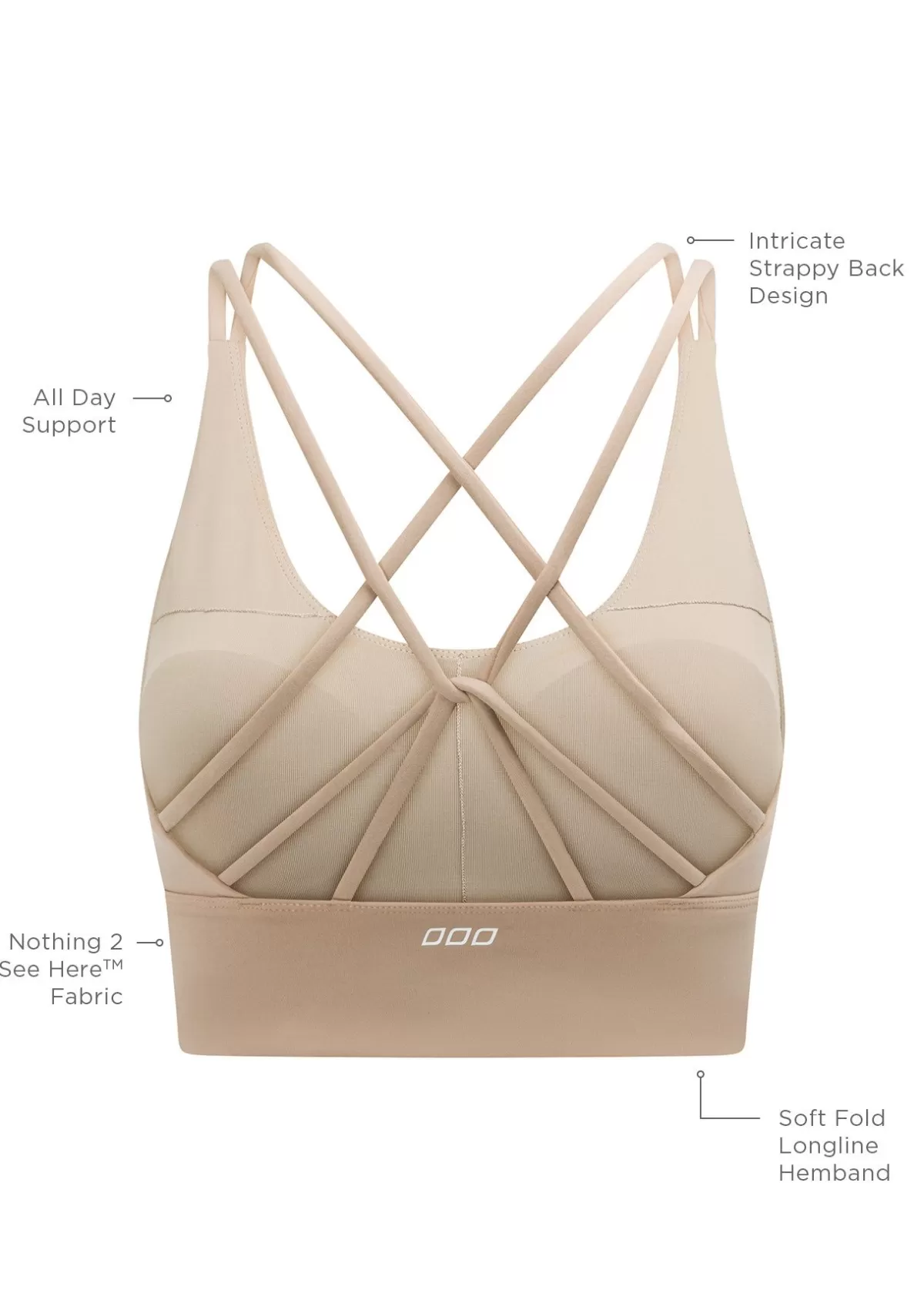 Lorna Jane Sports Bras*Lotus Longline Sports Bra DarkOffWhite