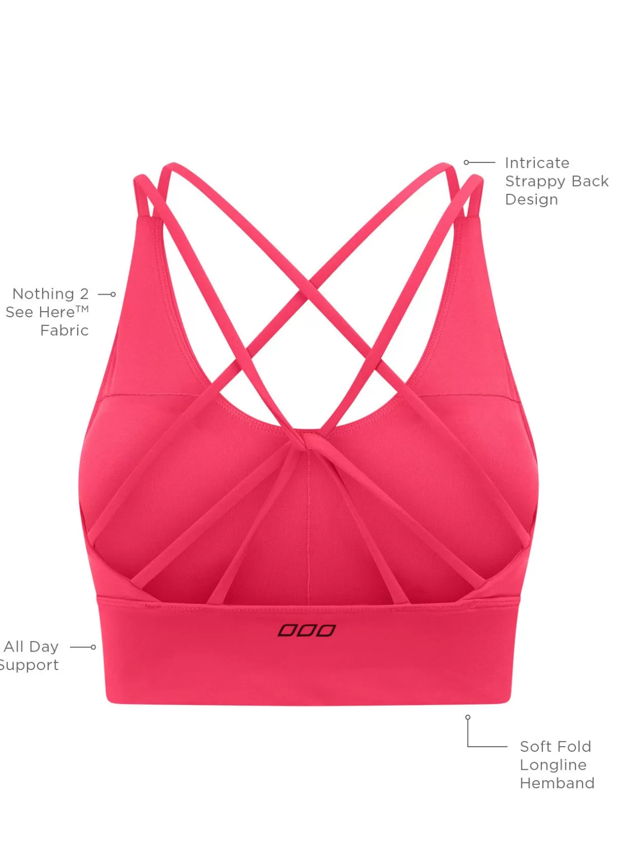 Lorna Jane Sports Bras*Lotus Longline Sports Bra NeonRaspberry