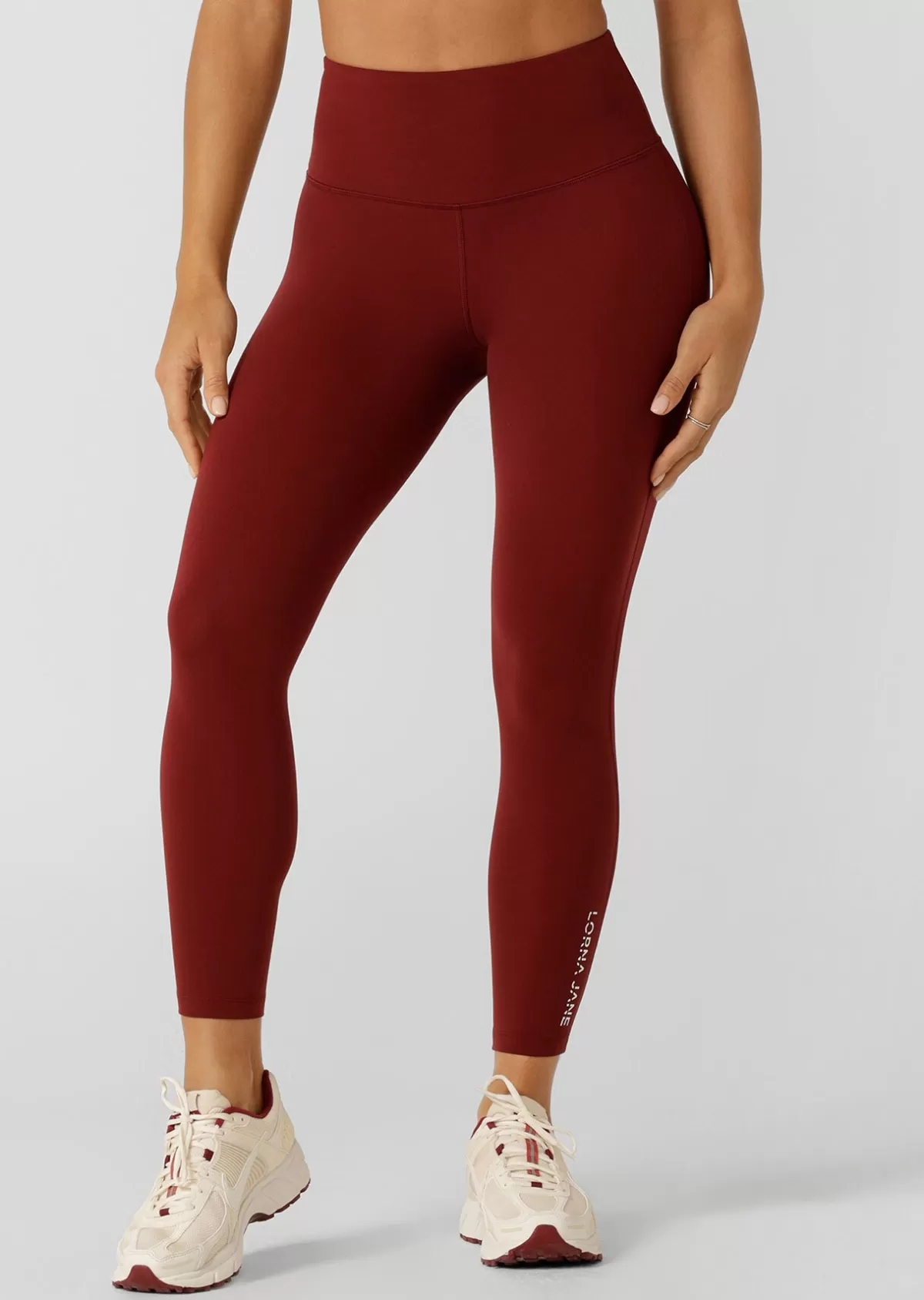 Lorna Jane Tights And Leggings*Lotus No Chafe Phone Pocket Ankle Biter Leggings Merlot