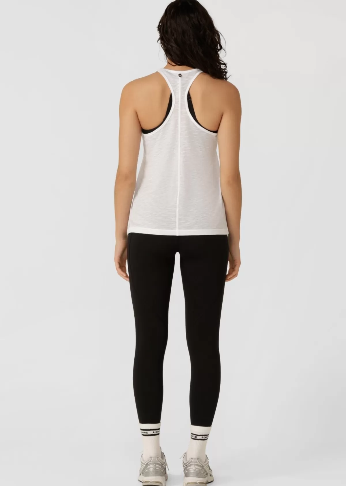 Lorna Jane Tanks*Never Give Up Slouchy Gym Tank White