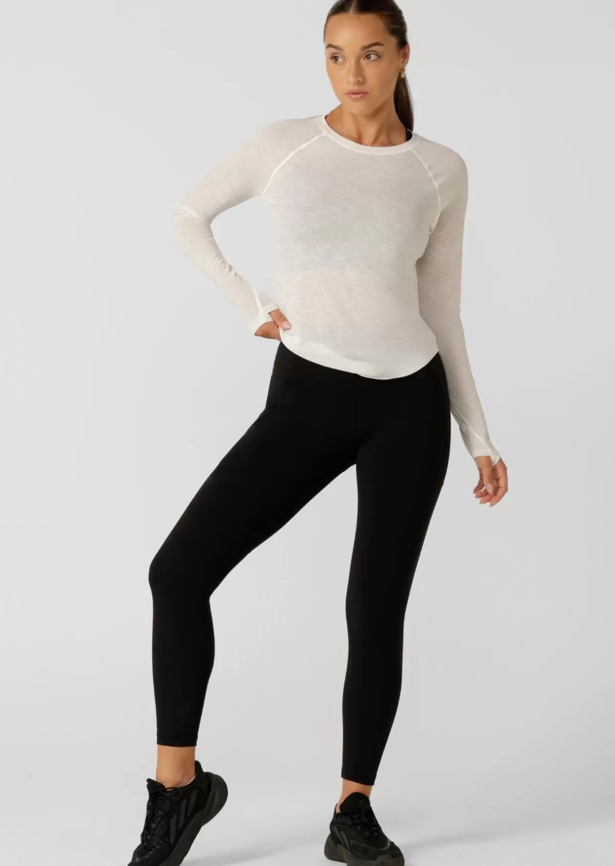 Lorna Jane Tops & Tees | Long Sleeve Tops*On The Run Long Sleeve Top Porcelain