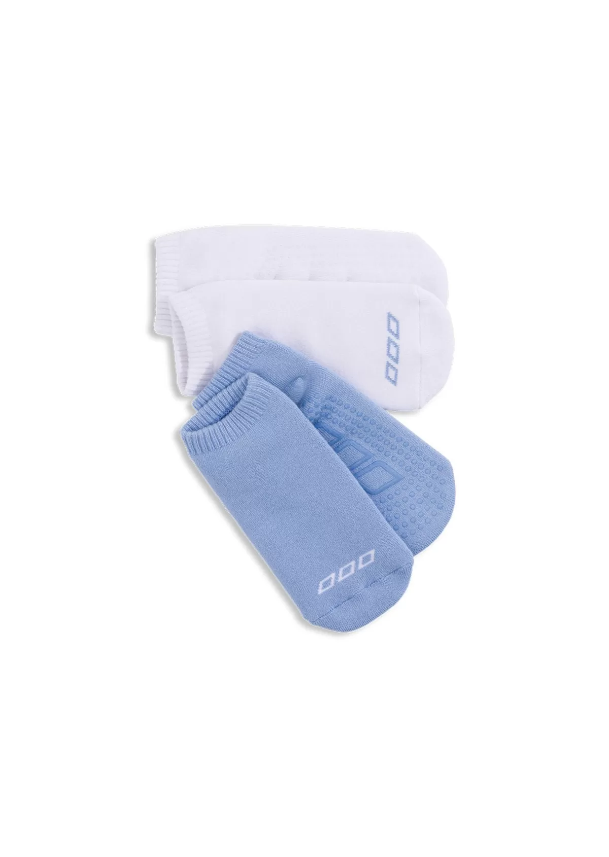 Lorna Jane Accessories*2PK Icon Pilates Grip Socks LightMoonlight&White