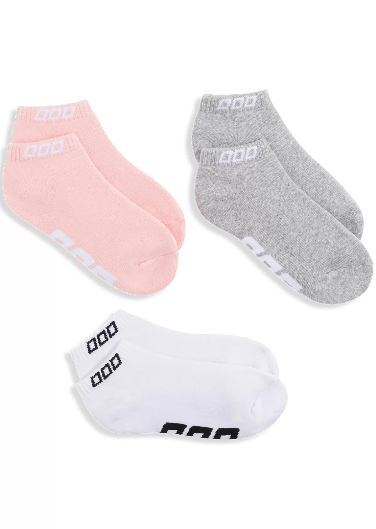 Lorna Jane Accessories*3PK Iconic Socks White&PinkSand&GreyMarl