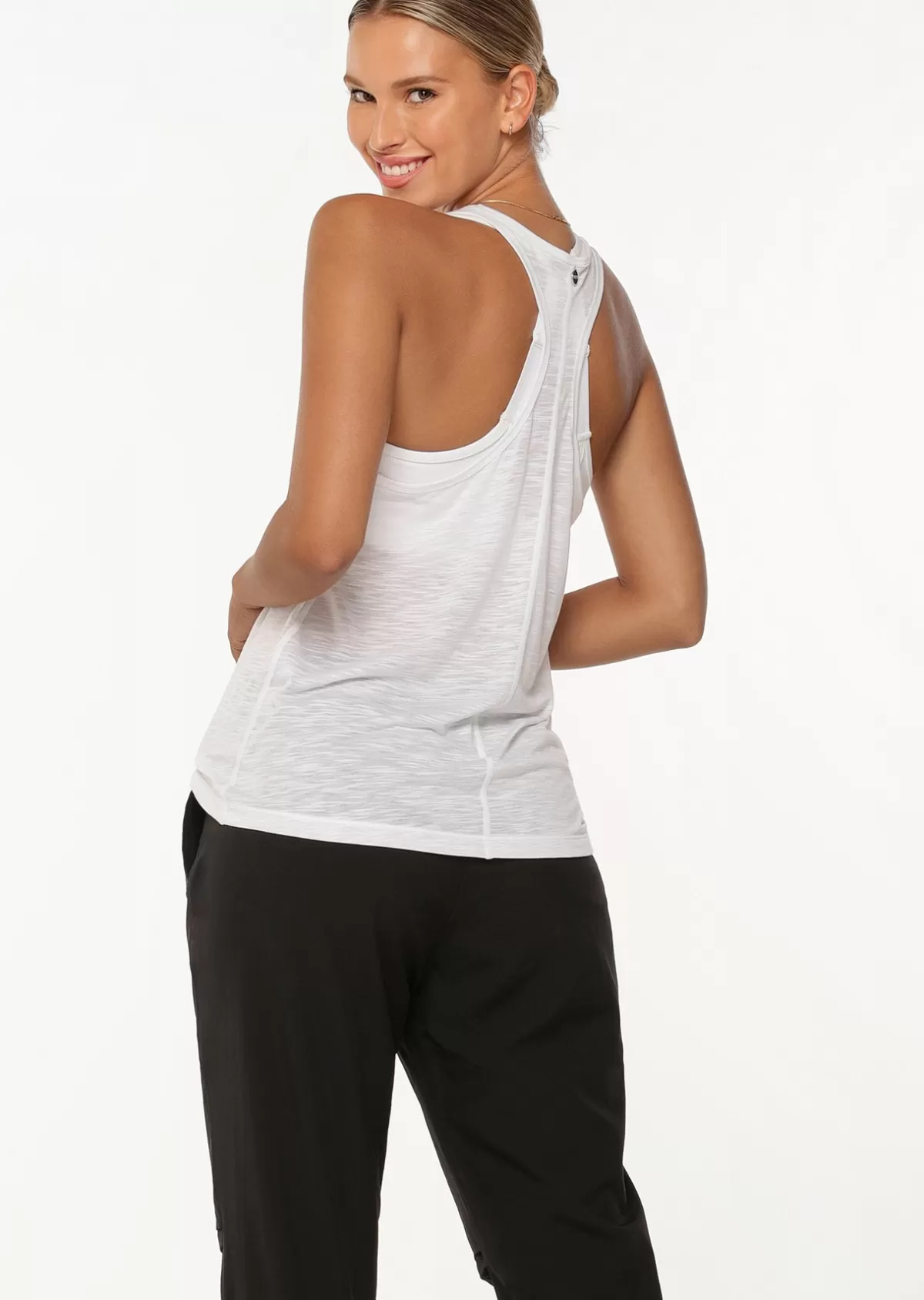 Lorna Jane Tanks*Slouchy Gym Tank White