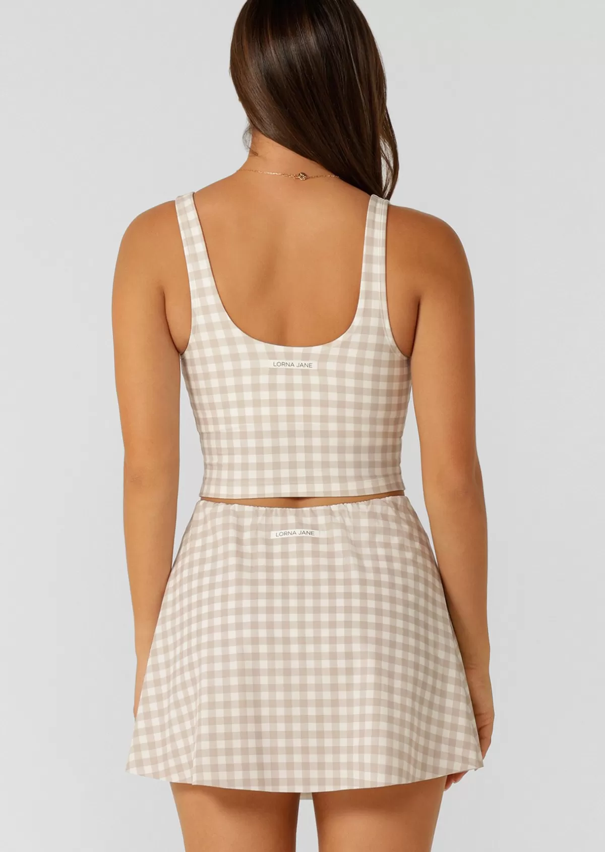 Lorna Jane Tanks | Bra Tank Combo*Sweet Gingham Bra Tank Combo LatteRanchGinghamPrint