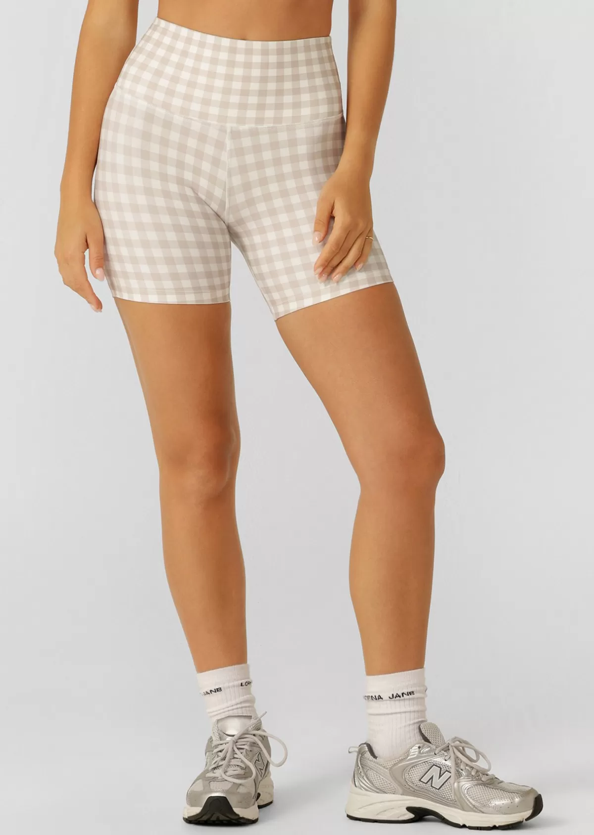 Lorna Jane Shorts | Bike Shorts*Sweet Gingham 14cm Bike Shorts LatteRanchGinghamPrint