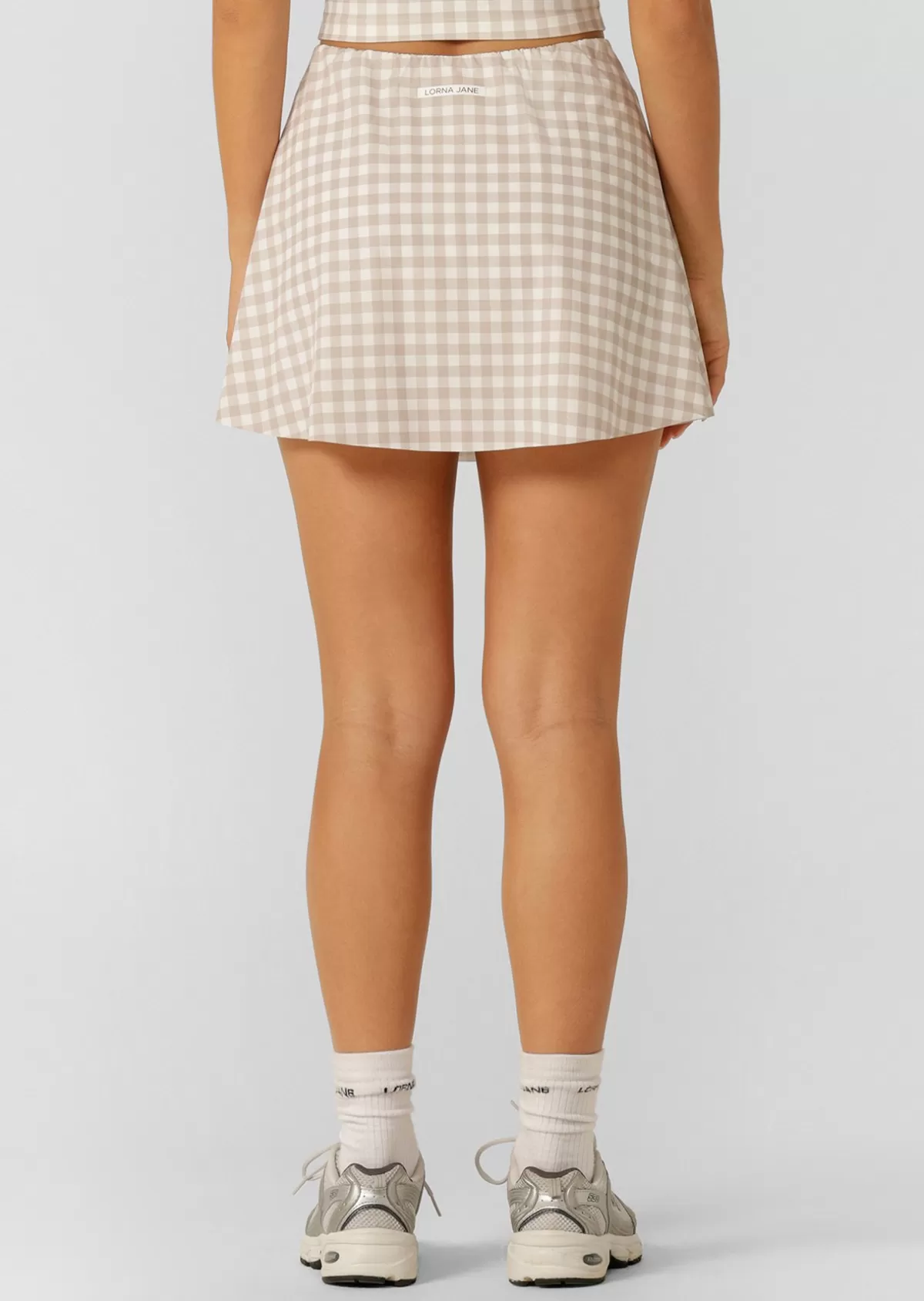 Lorna Jane Shorts*Sweet Gingham Everyday Active Skort LatteRanchGinghamPrint