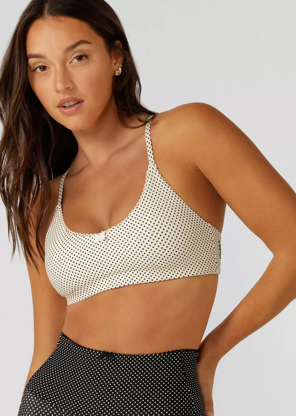 Lorna Jane Sports Bras*Sweet Thing Polka Dot Sports Bra MiniDotCreamPrint