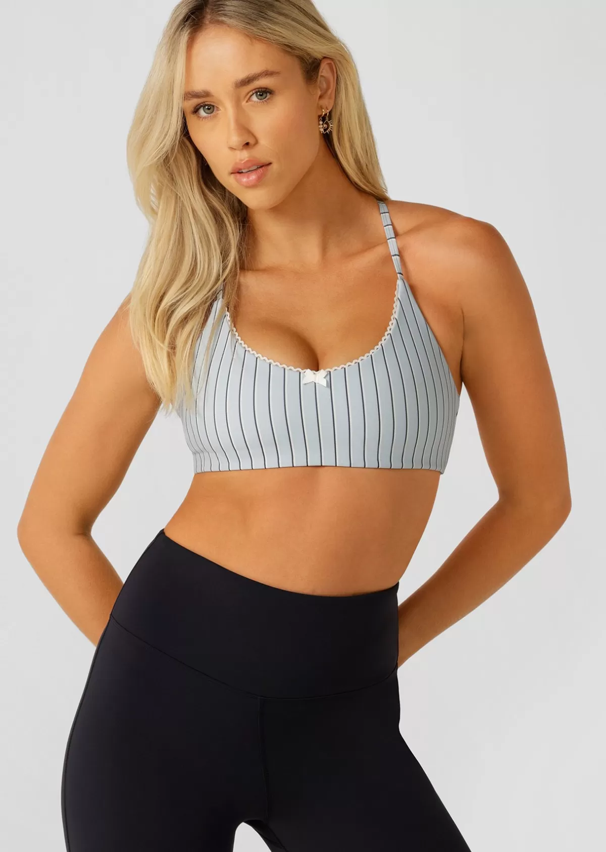 Lorna Jane Sports Bras*Sweet Thing Stripe All Day Sports Bra BlueStripe