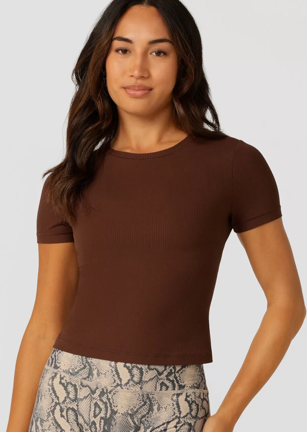 Lorna Jane Tops & Tees*Ultimate Comfort Rib T-Shirt Espresso